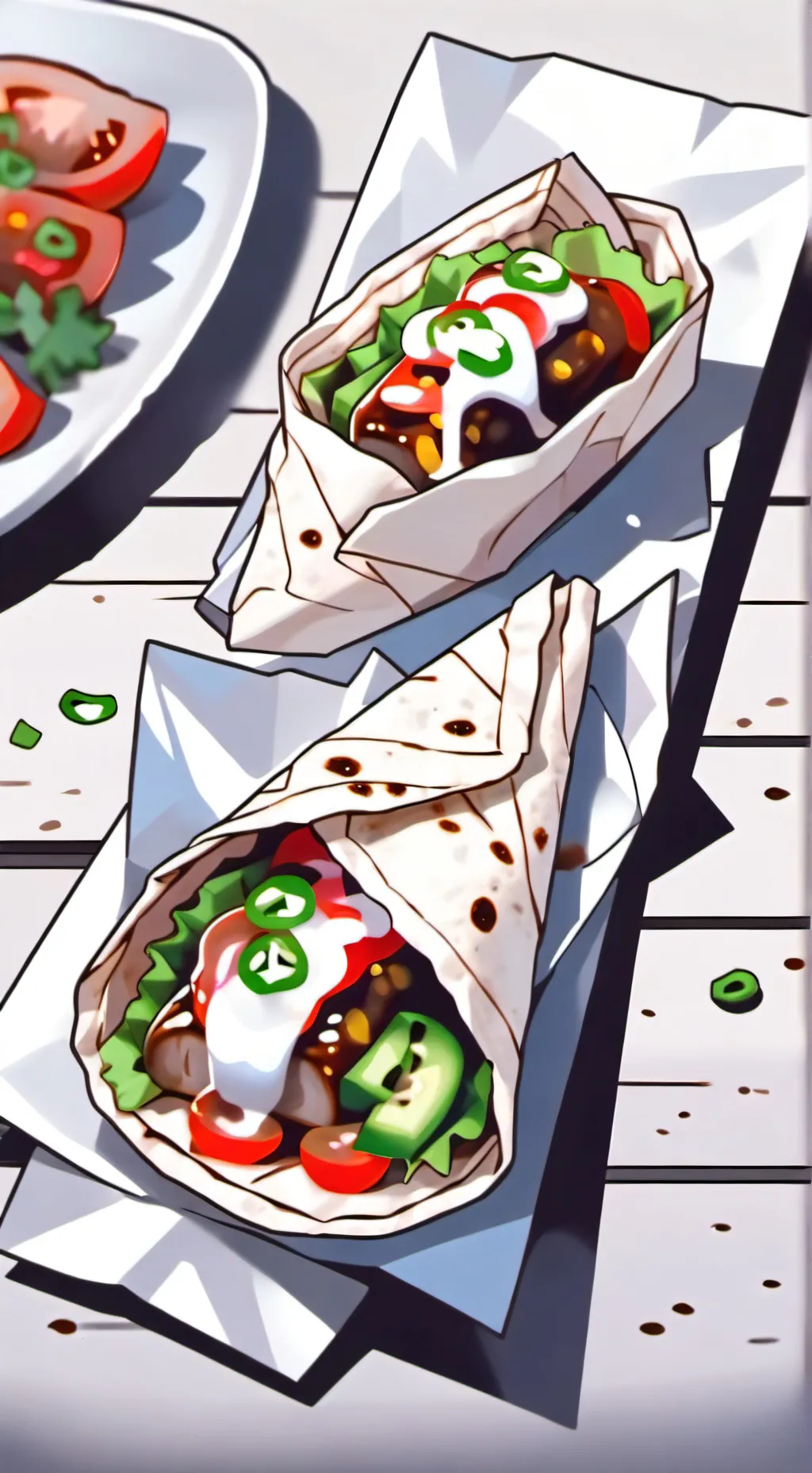 ai character: BURRITO BLANKET background