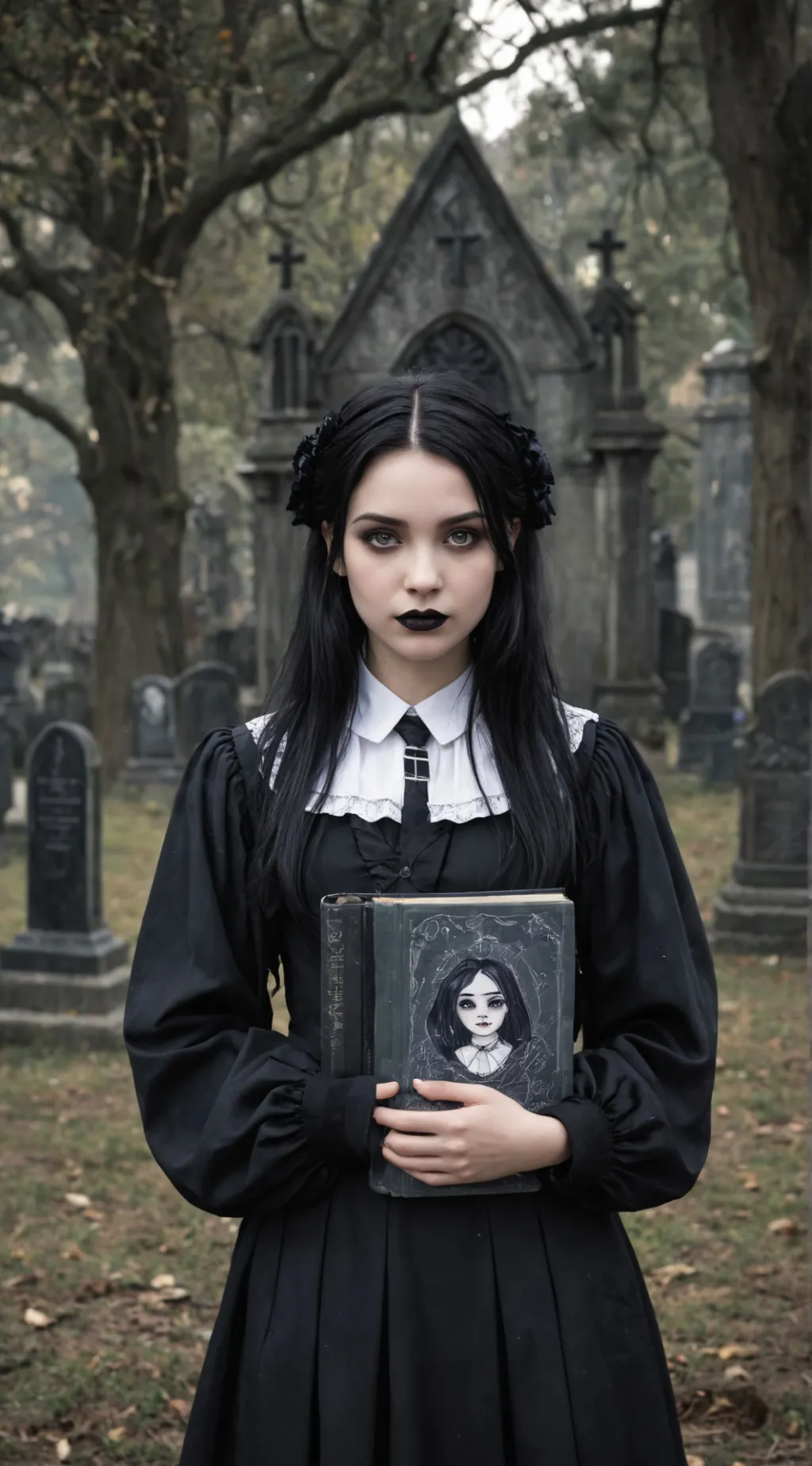 ai character: Wednesday Addams background
