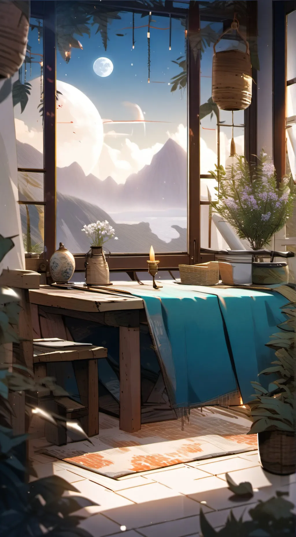 ai character: the garden background