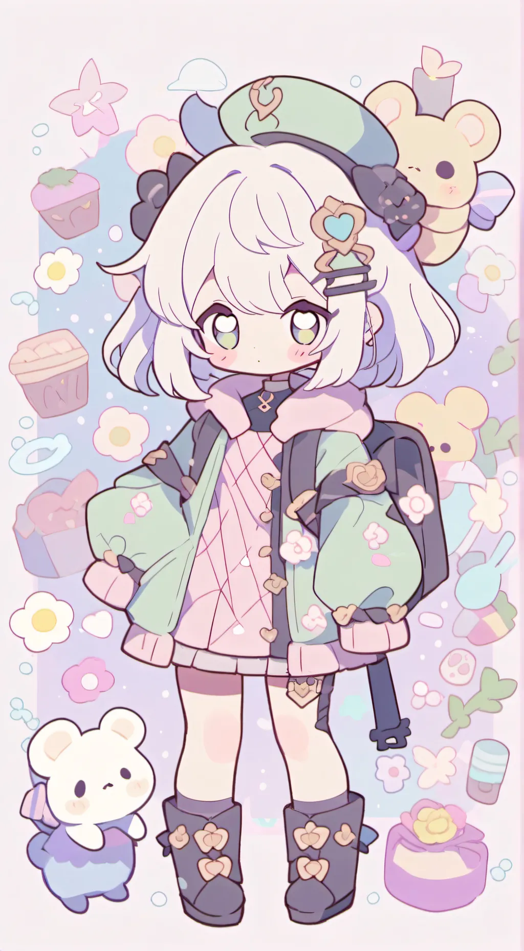 ai character: ❤💜 papu panas 💚💙 background