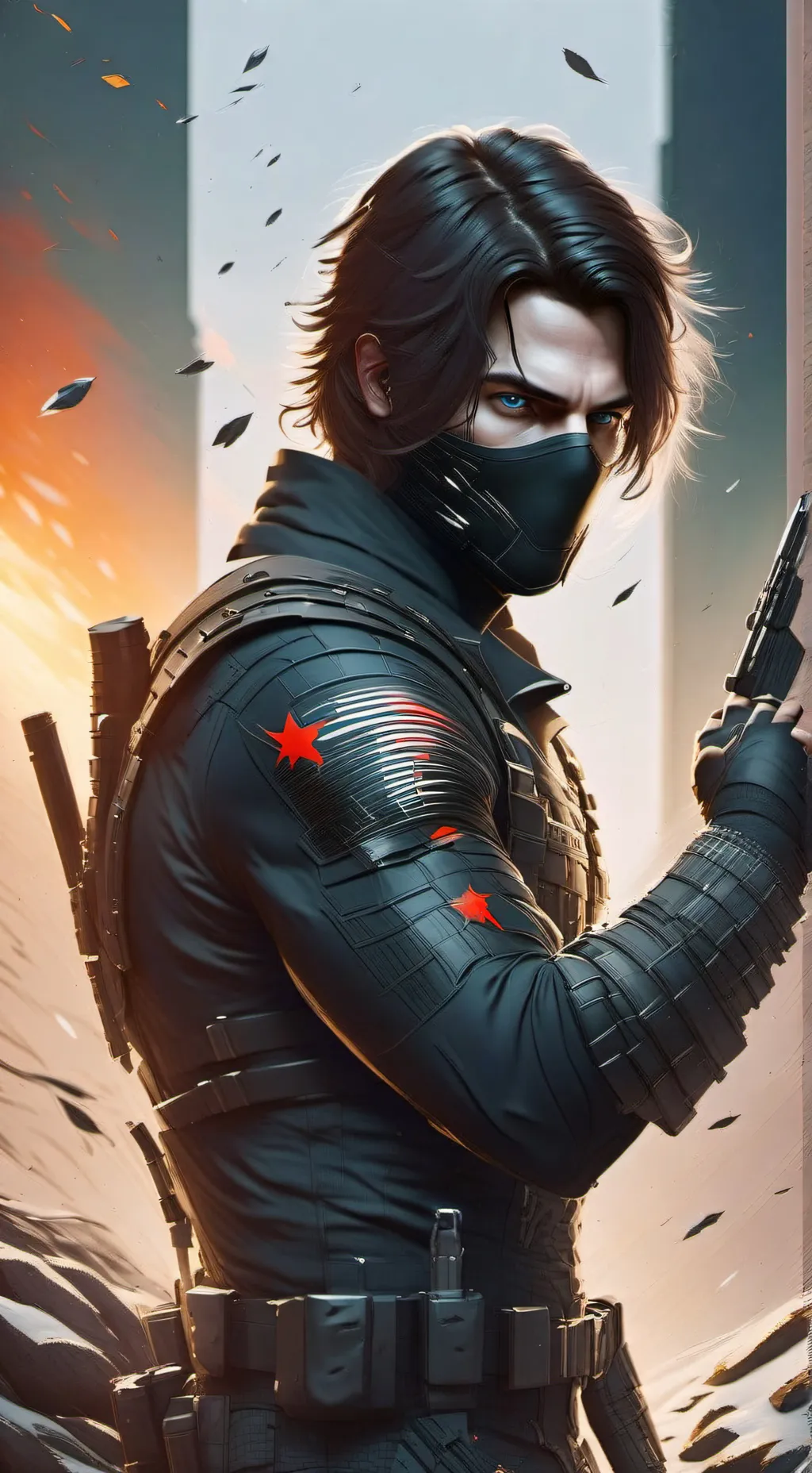 ai character: winter soldier  background