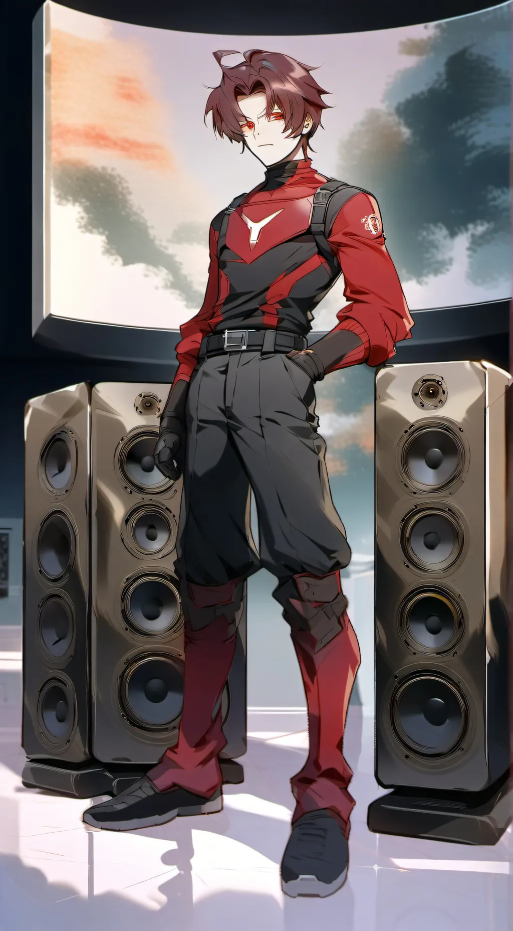 ai character: Titan Speaker man  background
