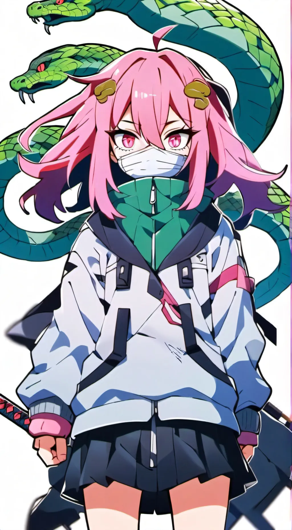 ai character: Obanai+Mitsuri background