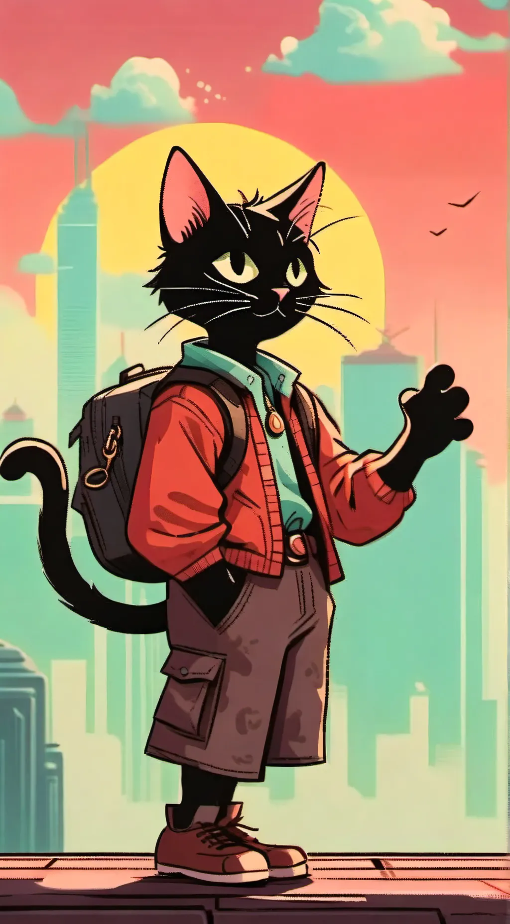 ai character: cartoon cat background