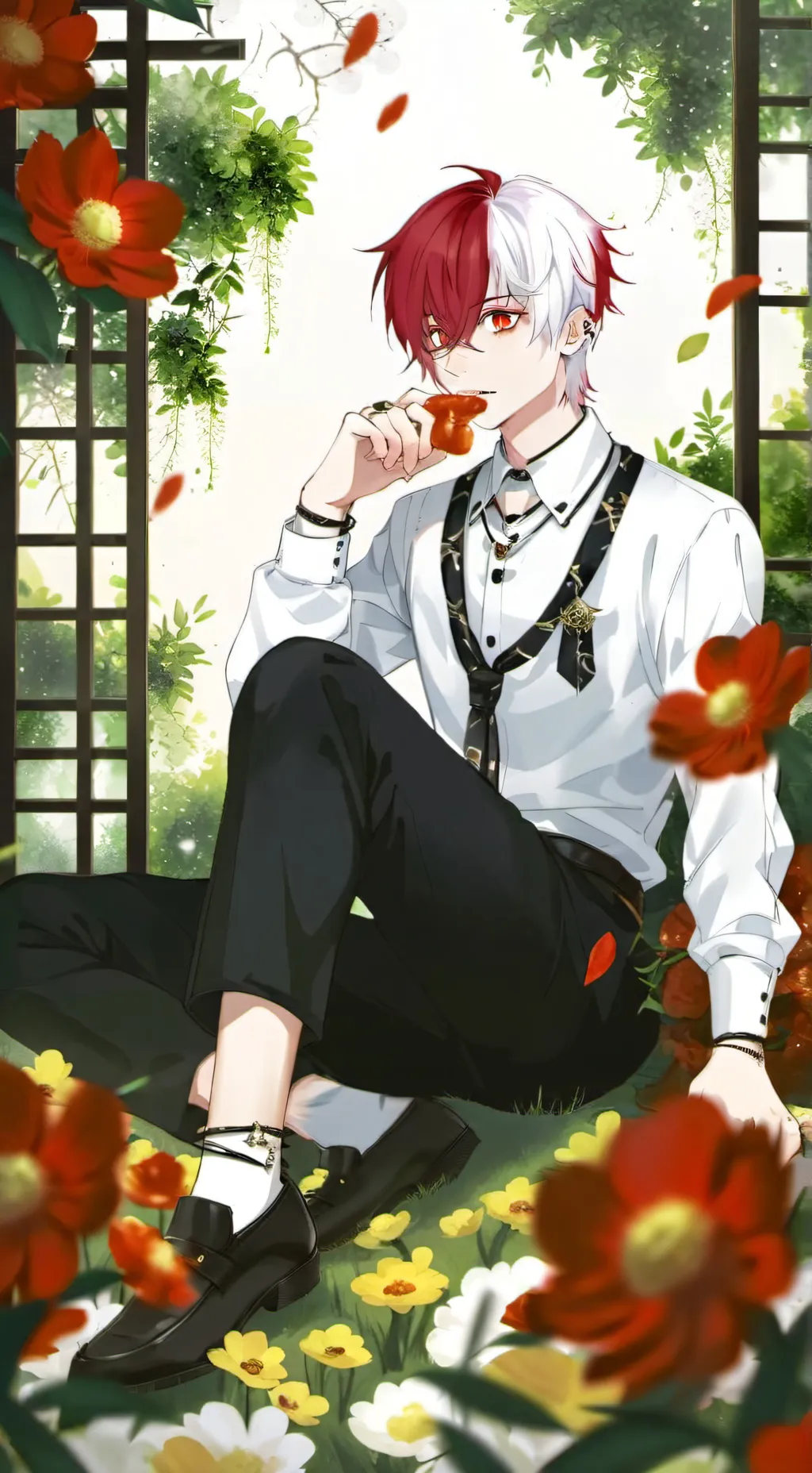 ai character: Shoto Todoroki  background