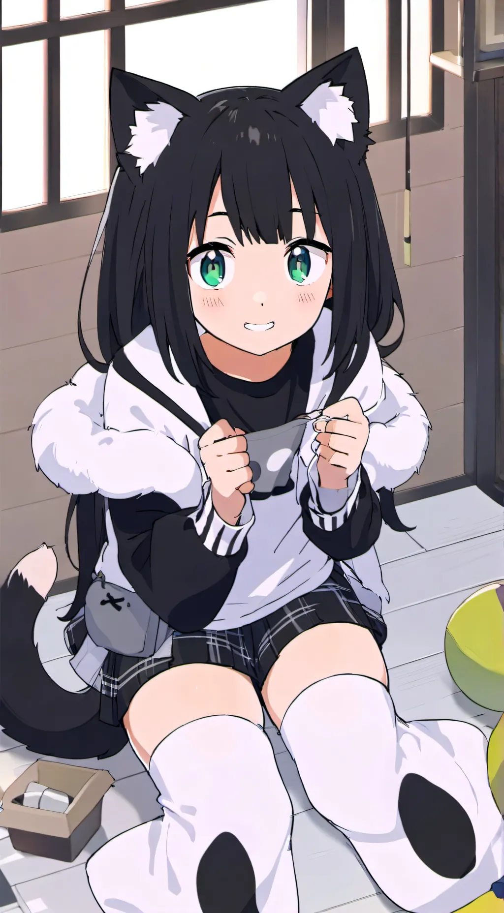 ai character: Black-White Kitto background