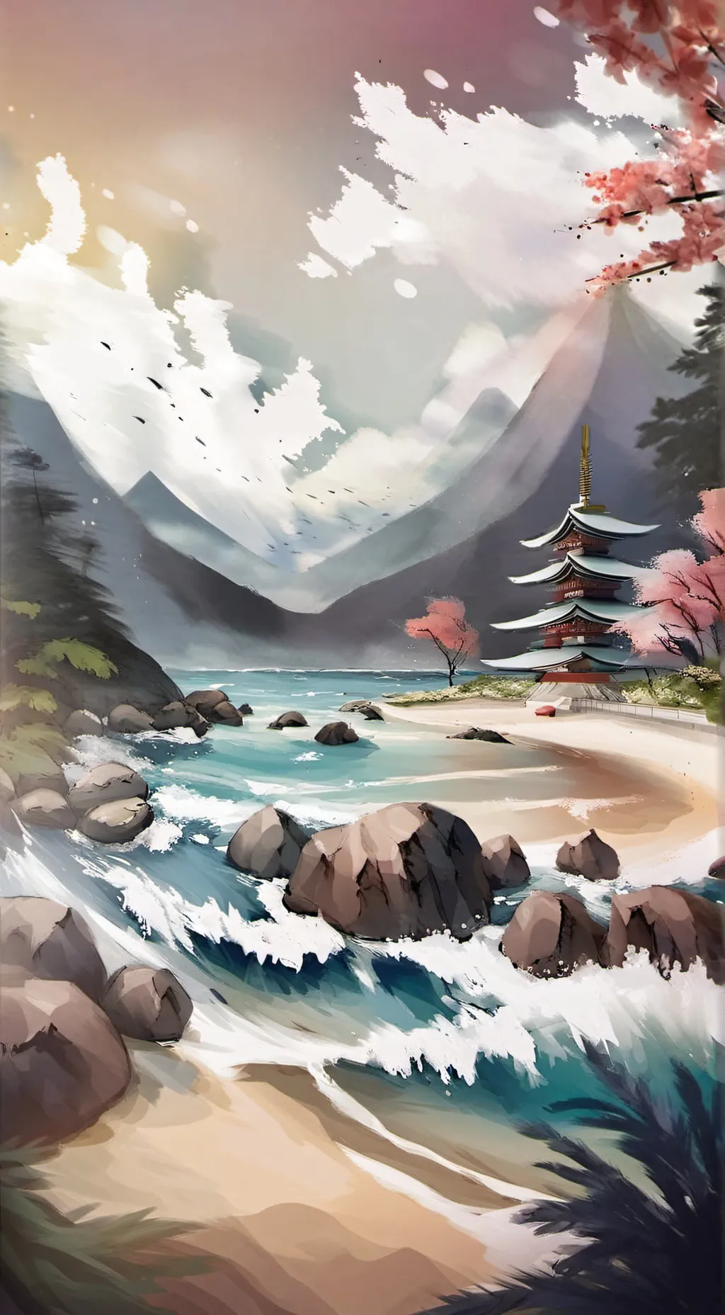 ai character: |Uppermoons Beach| background