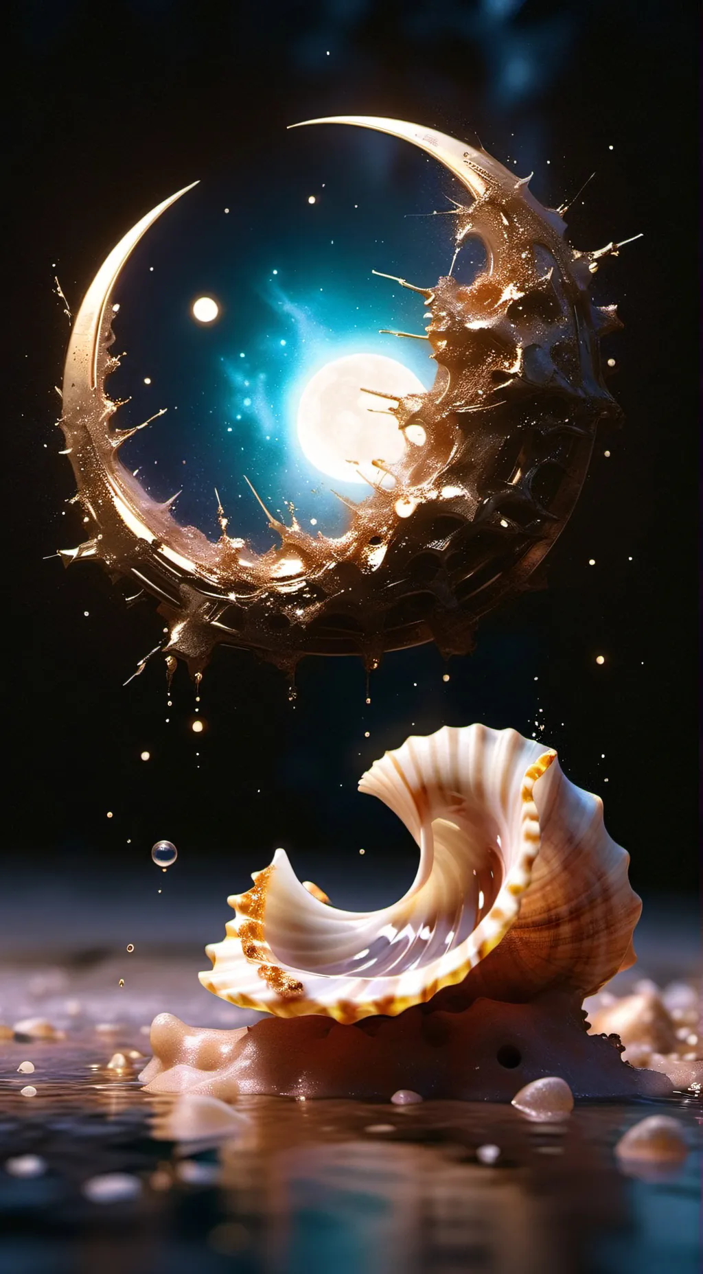 ai character: MOONSHELL🌘🐚 background