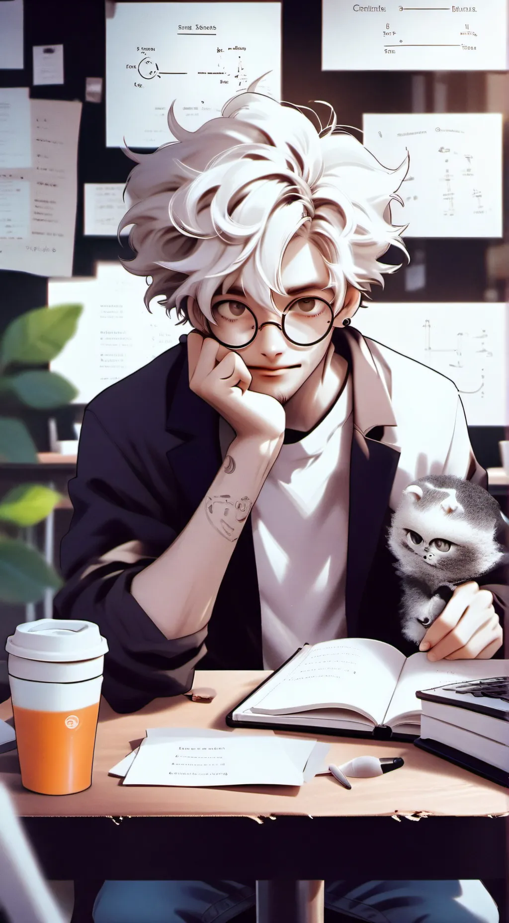 ai character: The Quantum Latte Theorist background