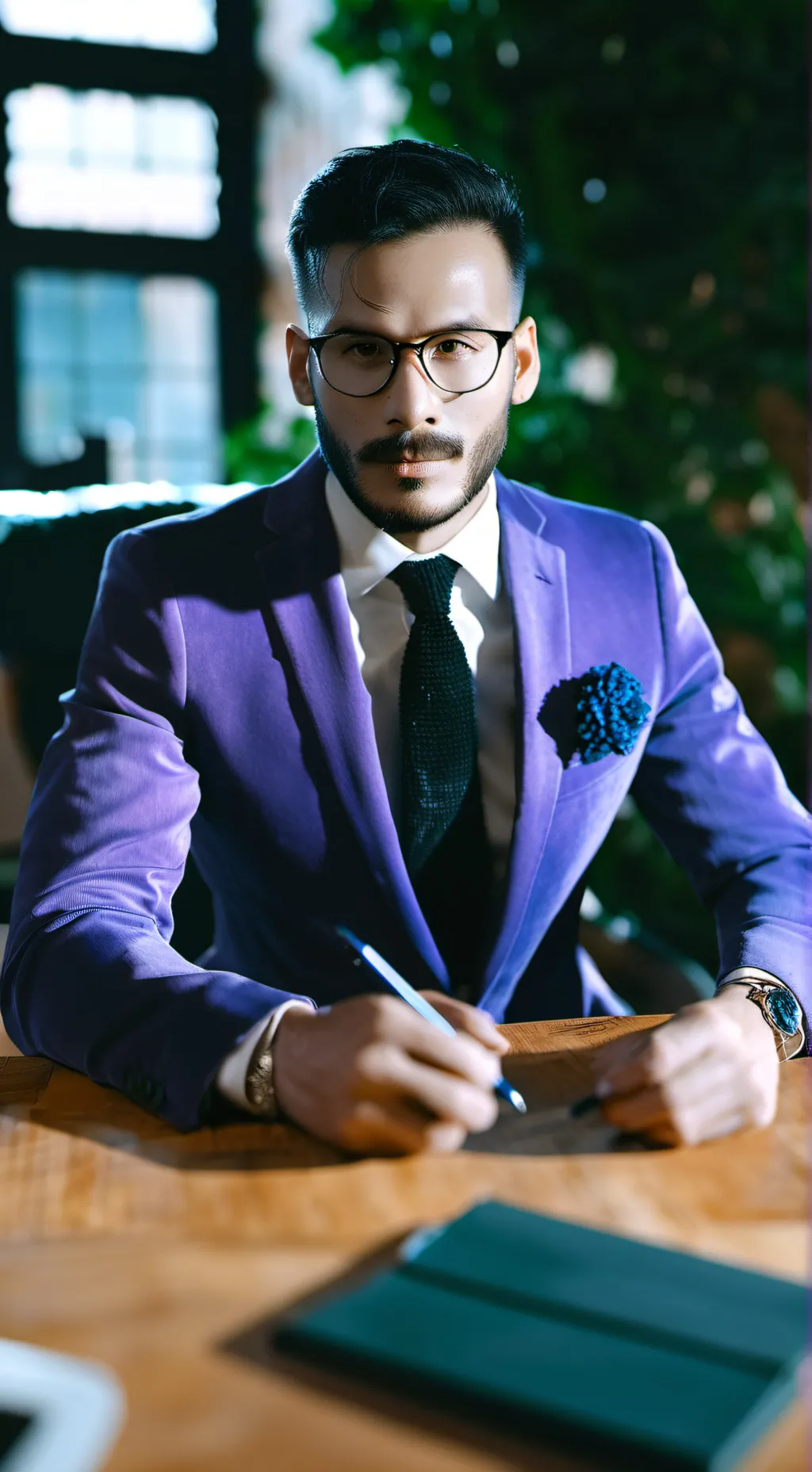 ai character: Purple Guy background