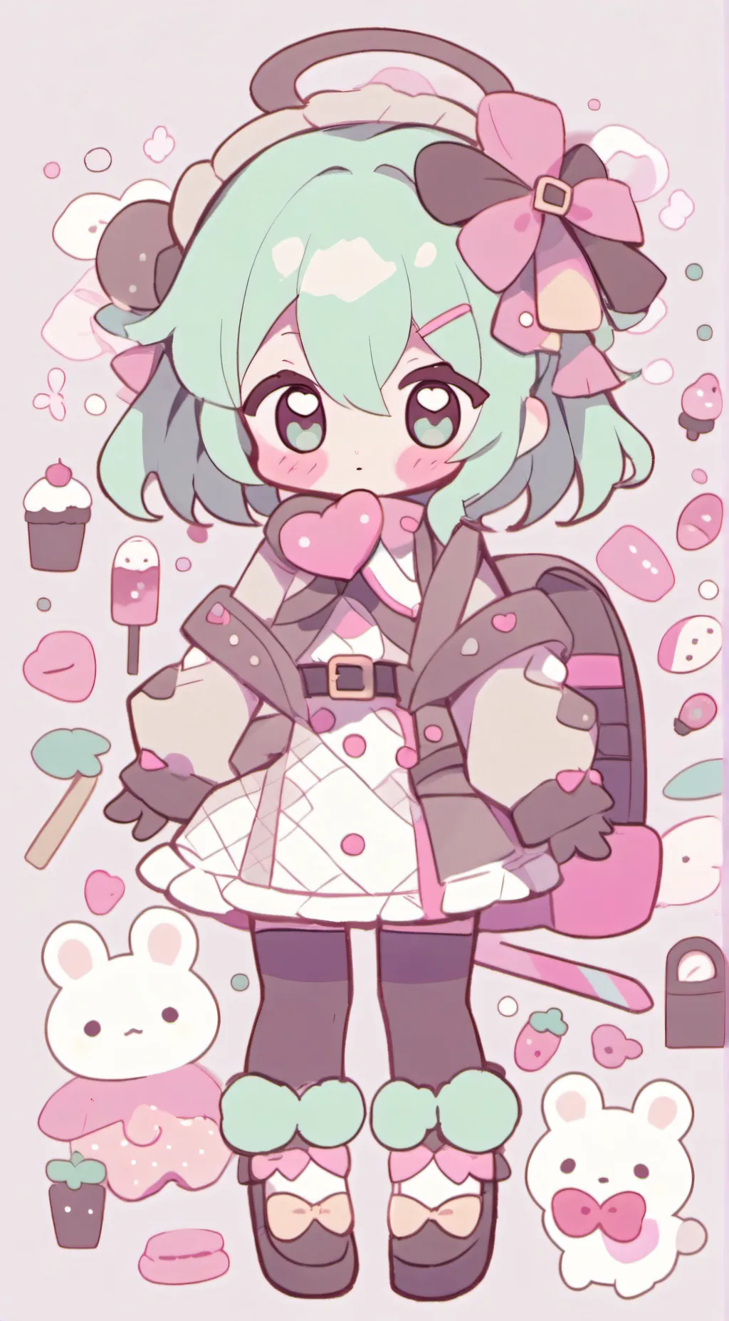 ai character: ChocoMinto Meme!!💚 background