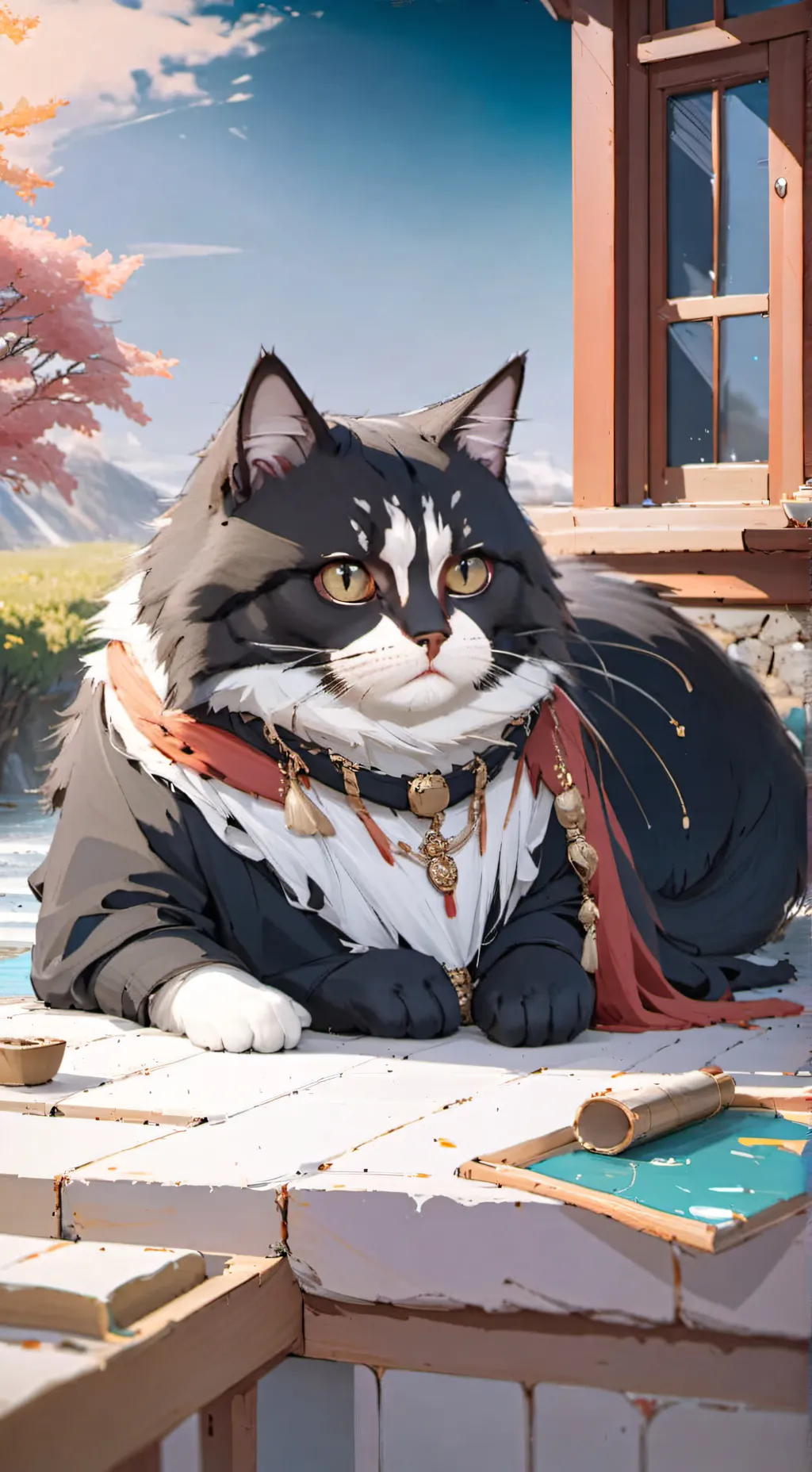 ai character: This is cat  background