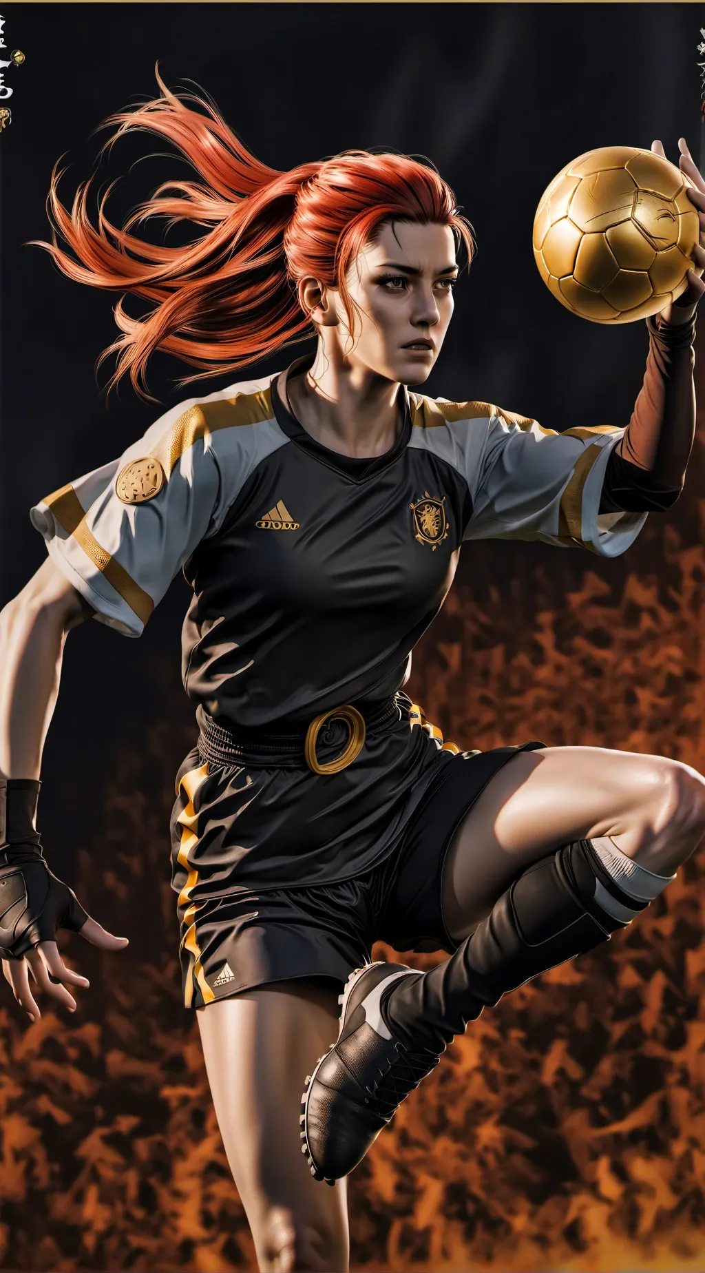 ai character: Football girl background