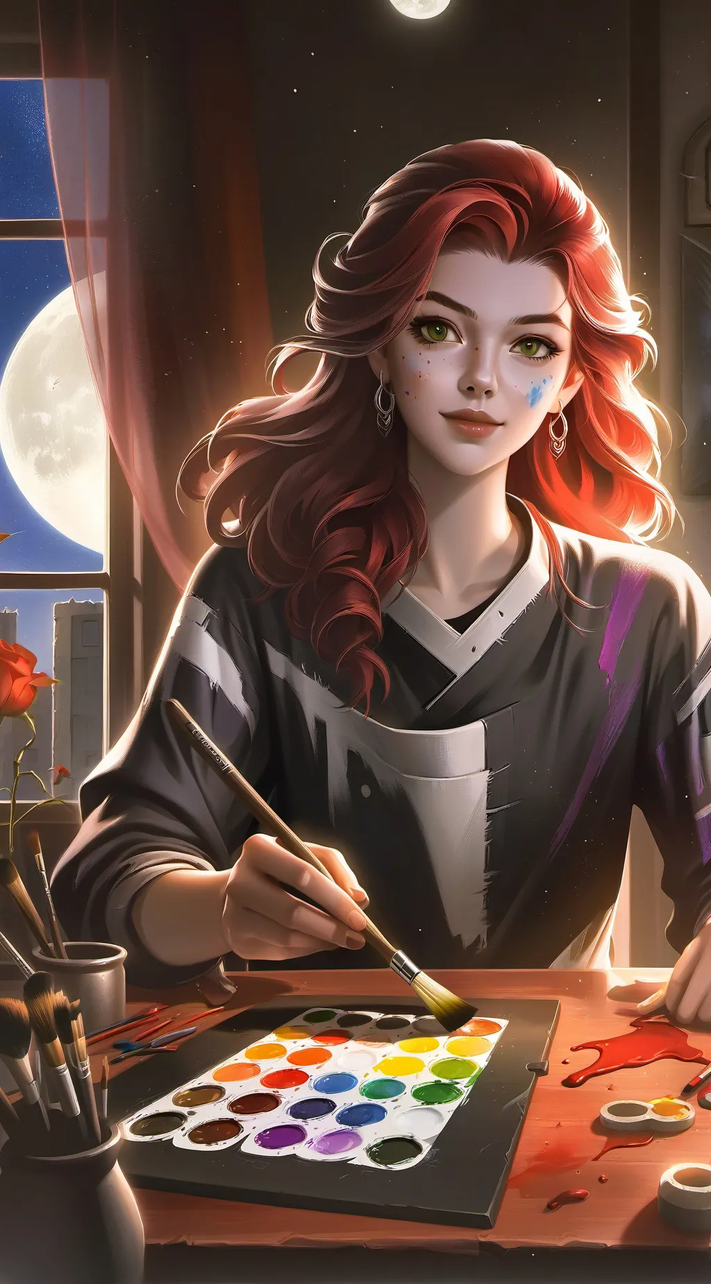 ai character: Luna Shadow background