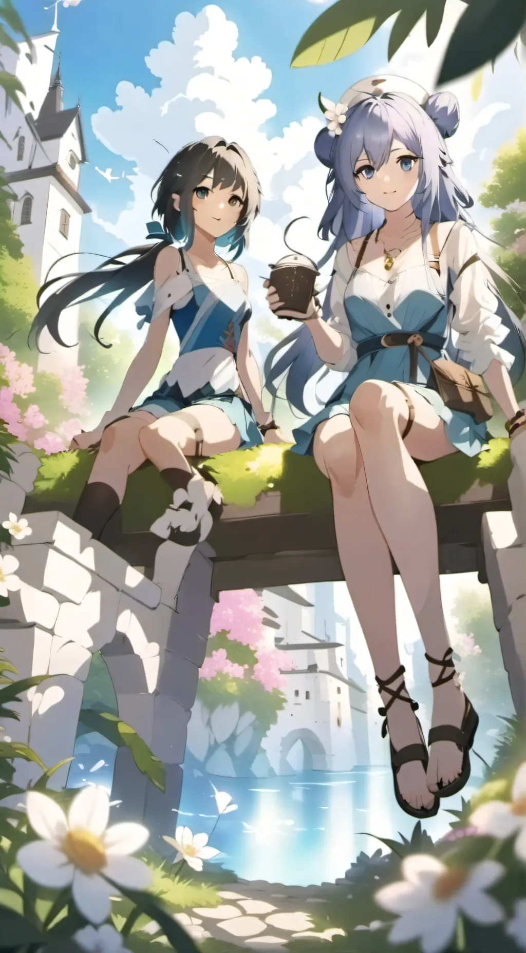 ai character: Girl virus background