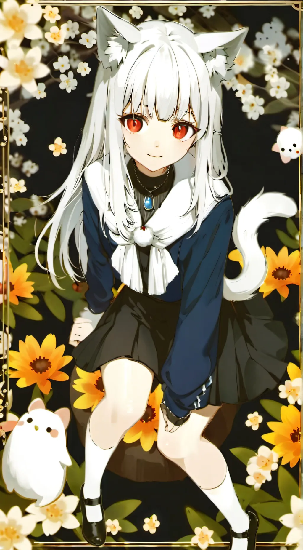 ai character: snow background