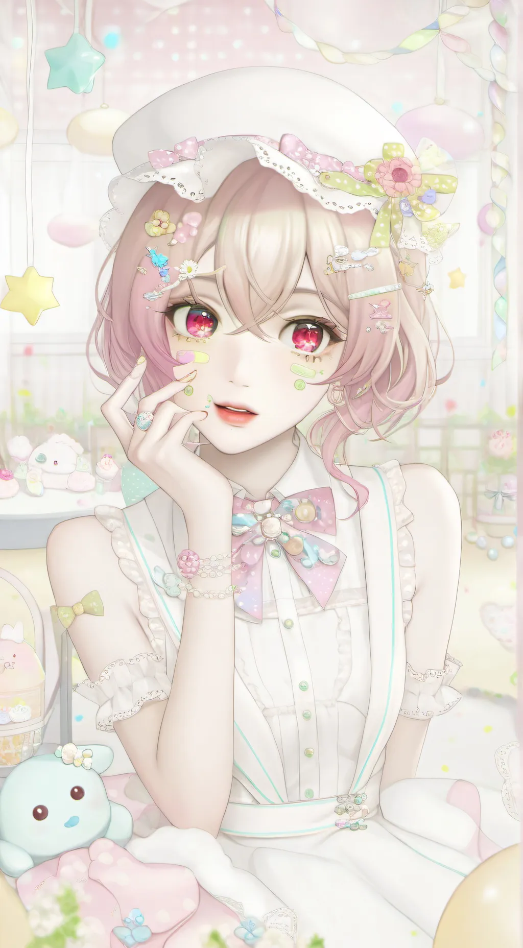 ai character: 🌸𝓡𝓸𝓼𝓲𝓮🌸 background