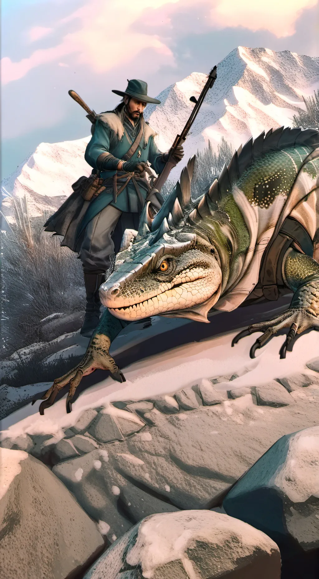 ai character: Big monitor lizard background