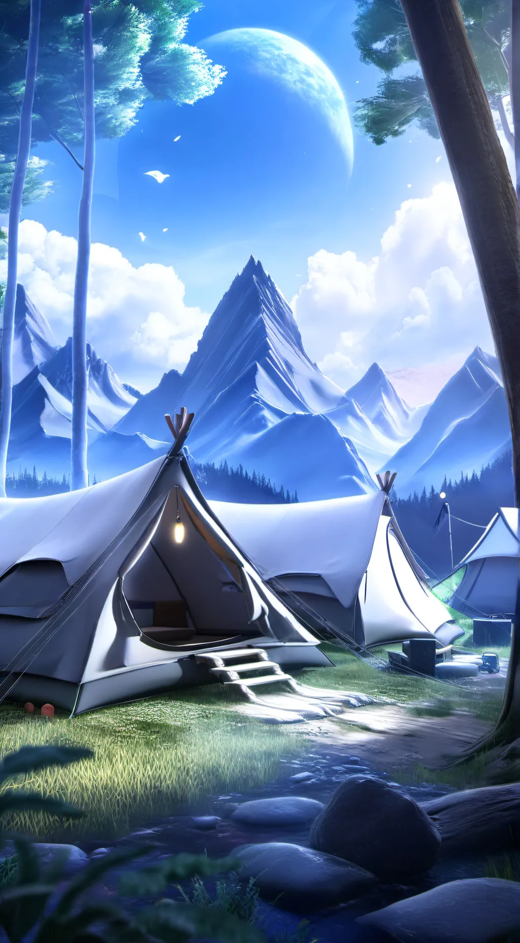 ai character: camp with banban! background