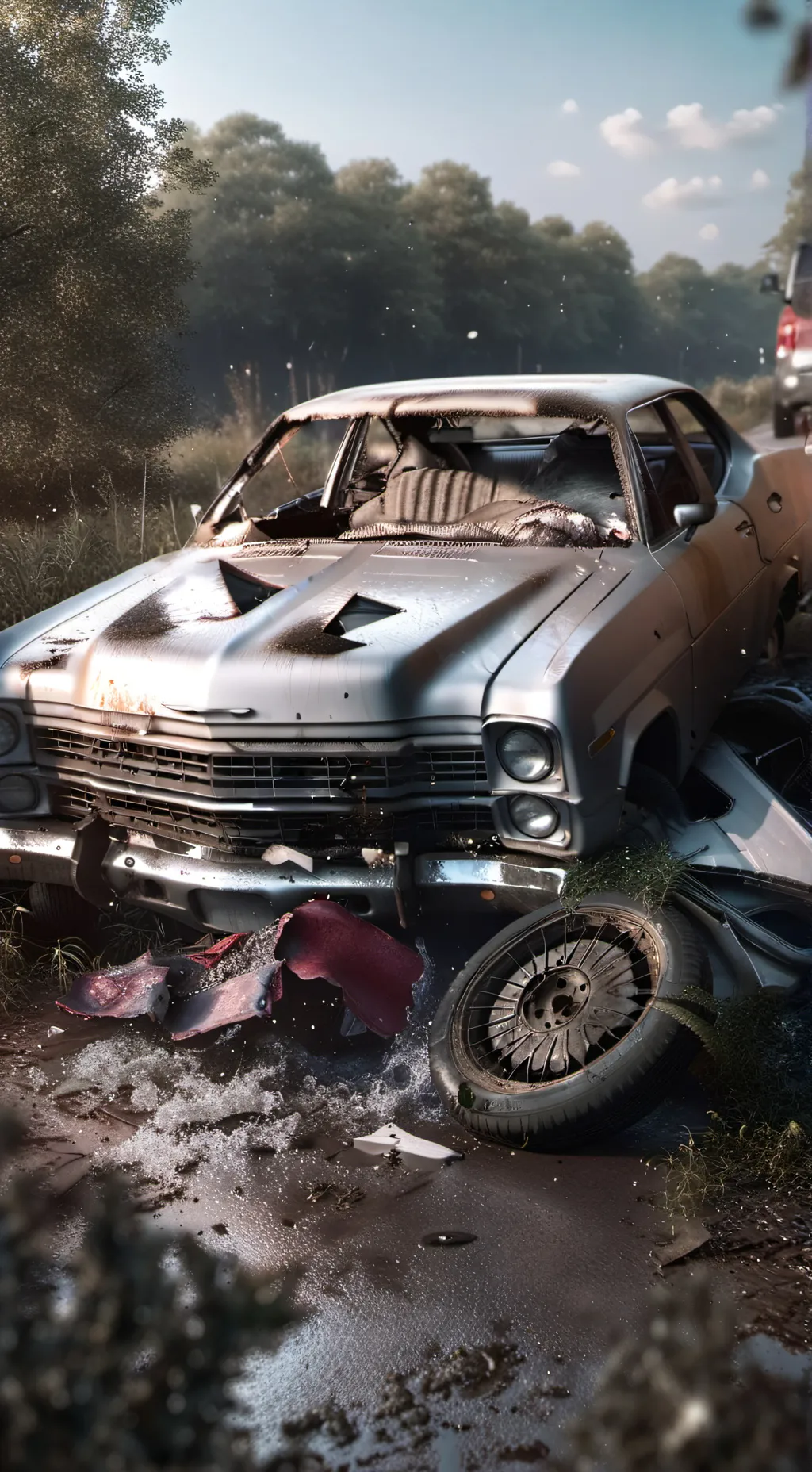 ai character: One Piece carcrash background