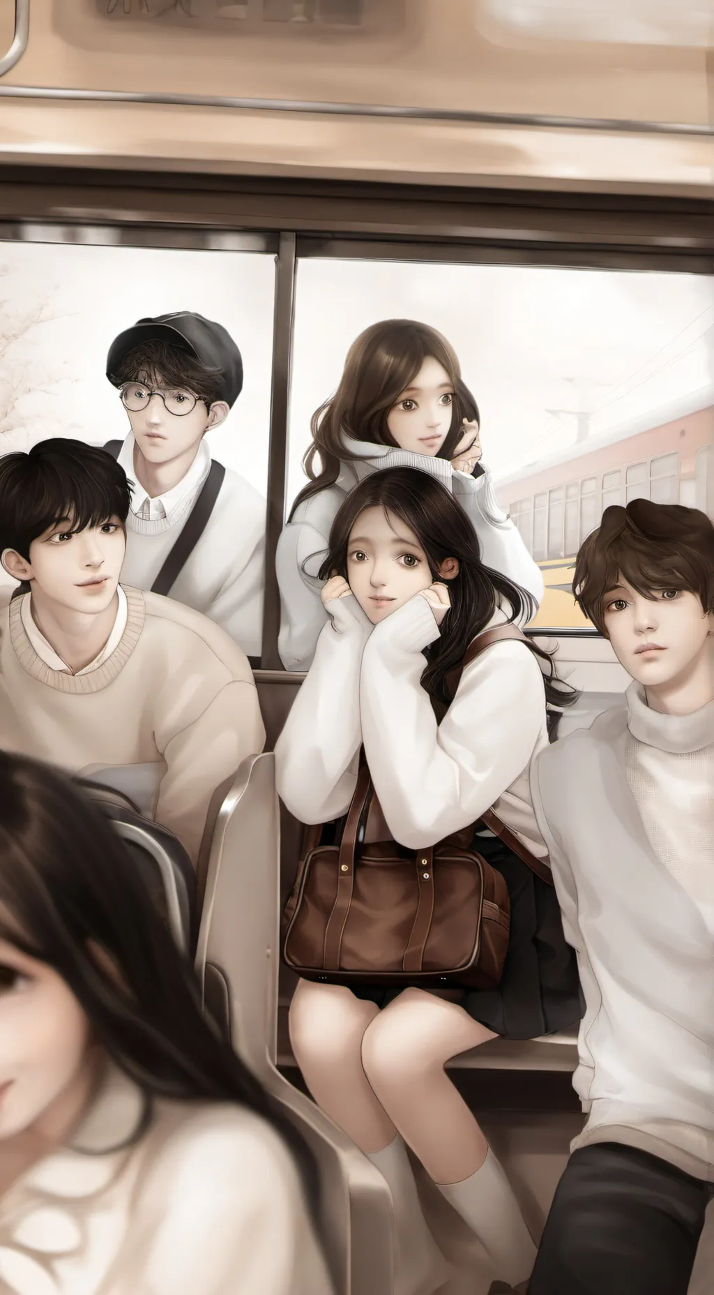 ai character: school trip  background