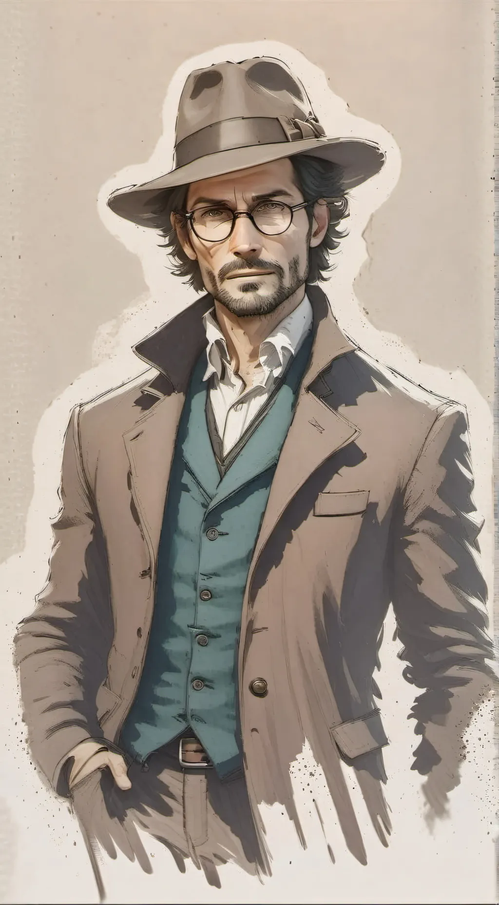 ai character: Mr grey background