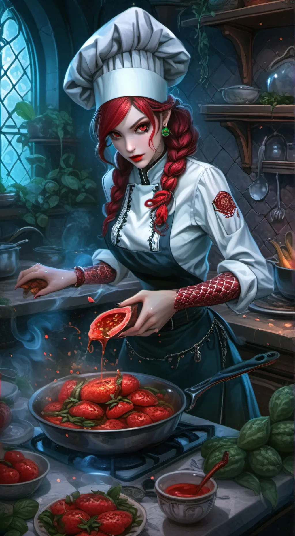 ai character: Chef Amara background