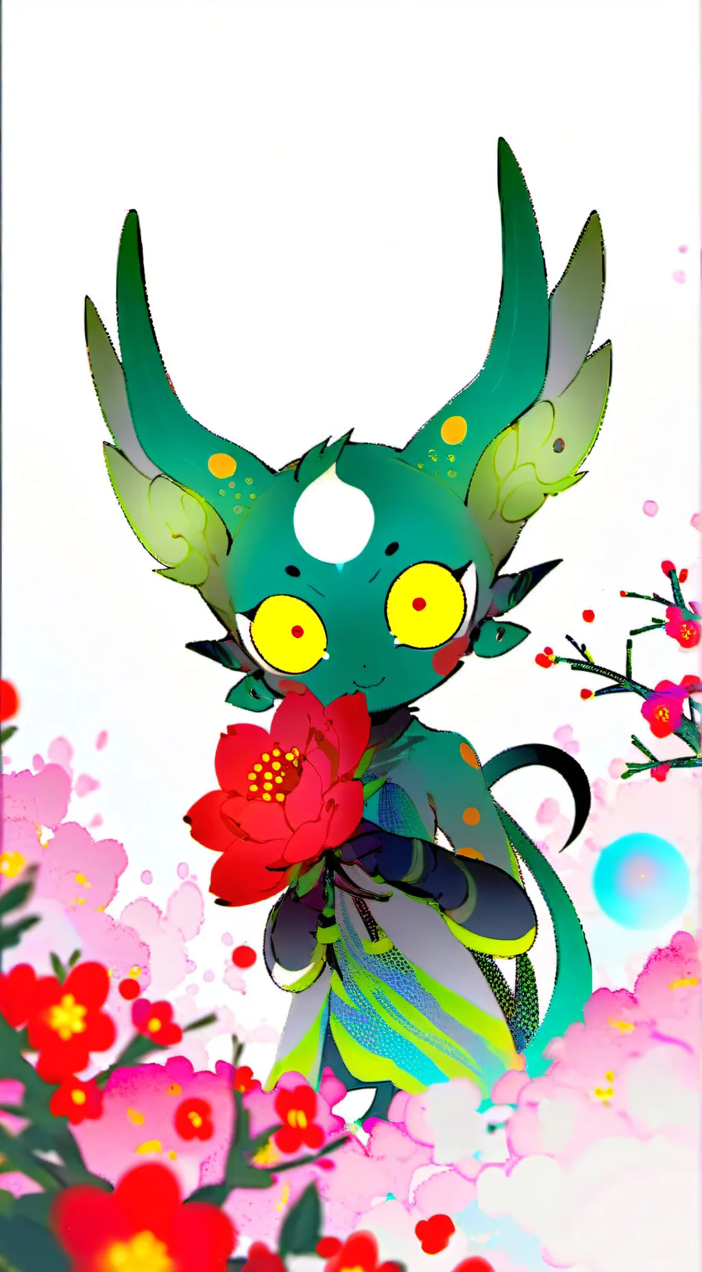 ai character: FlowerCake background