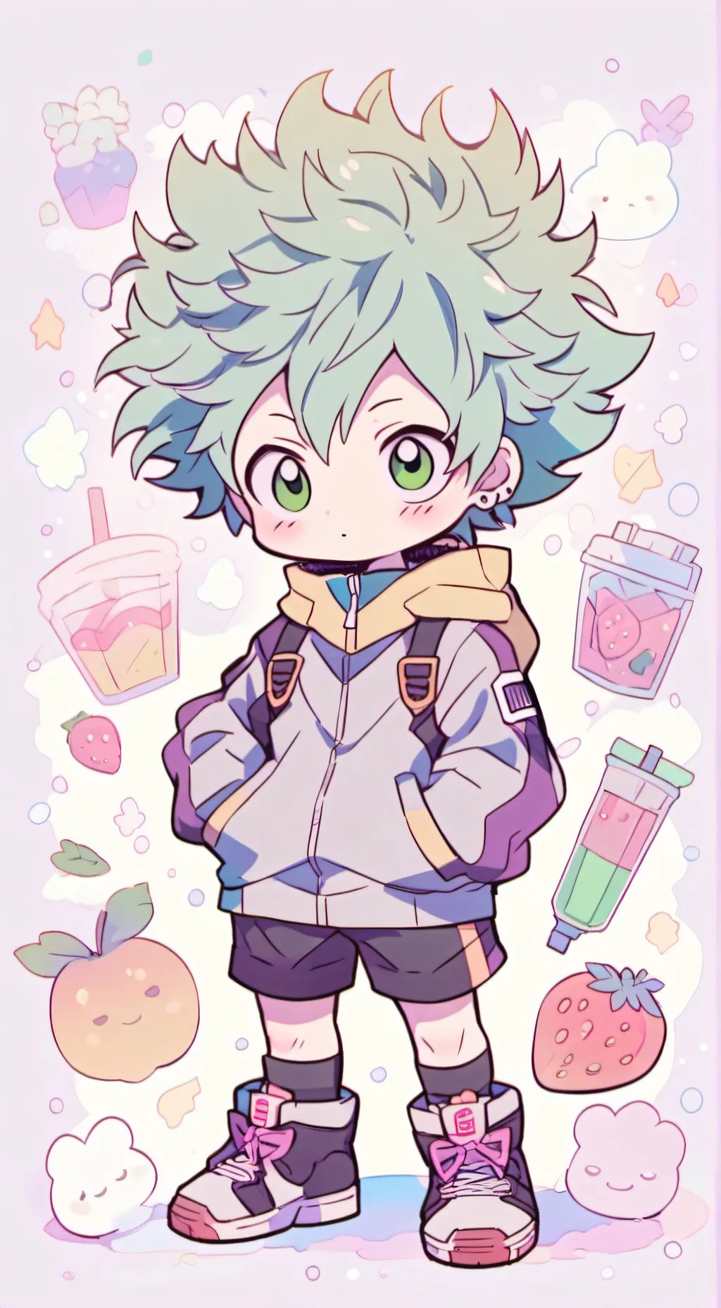 ai character: Mha at dinner  background