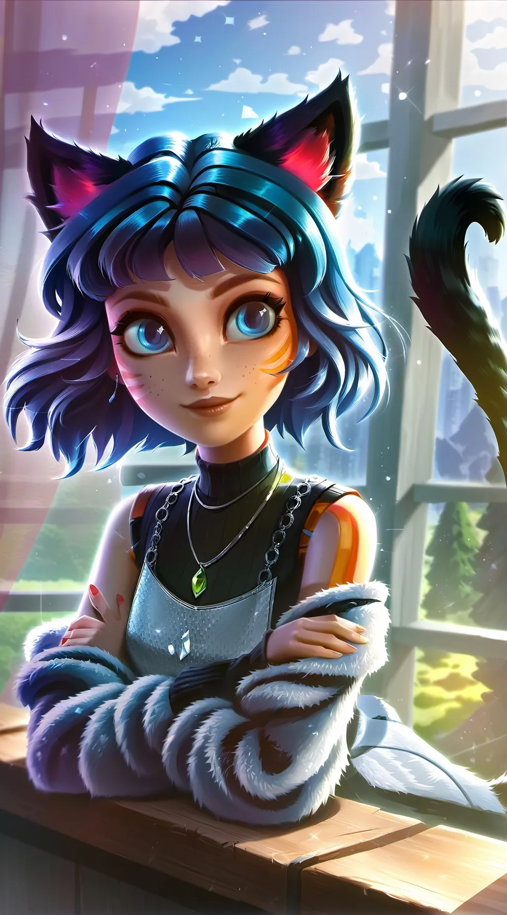 ai character: Luna Tortie Spirit background