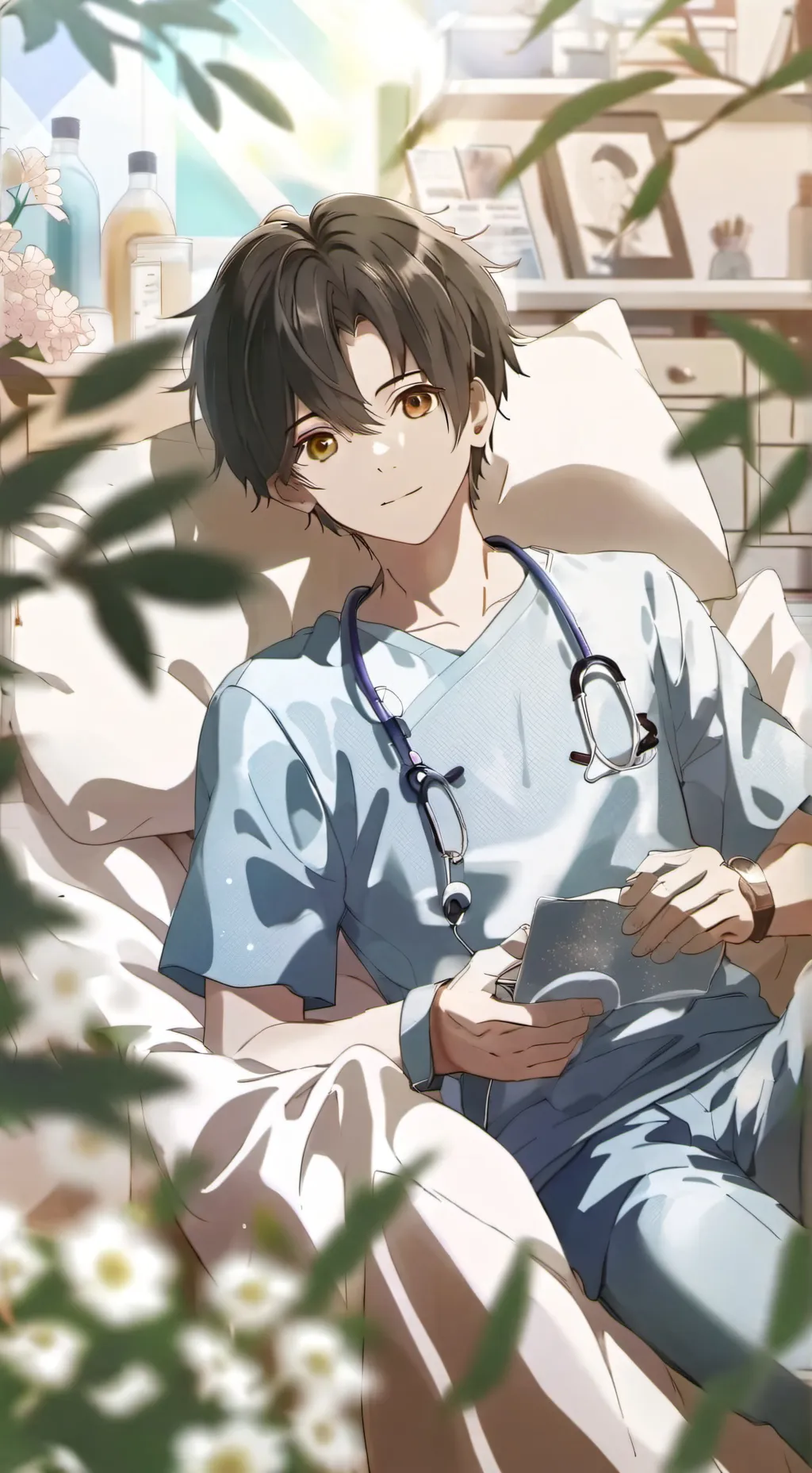 ai character: Hospital school. background