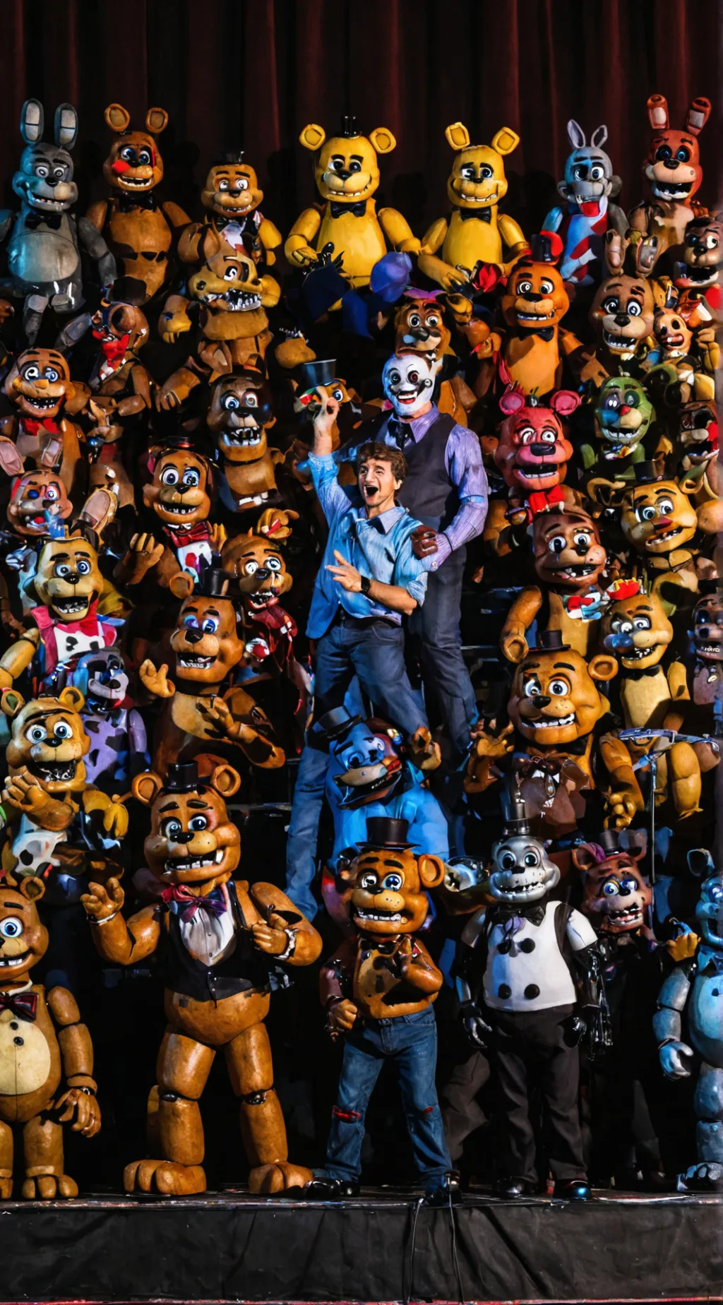 ai character: HH ice skating  background