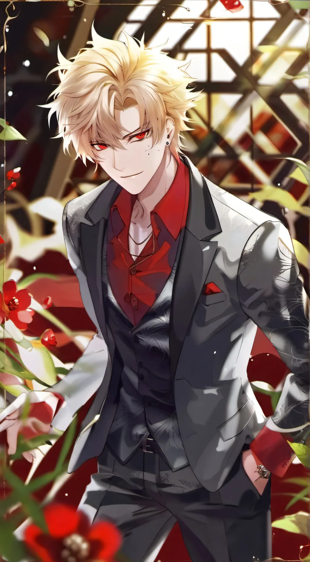 ai character: Katsuki Bakugo  background