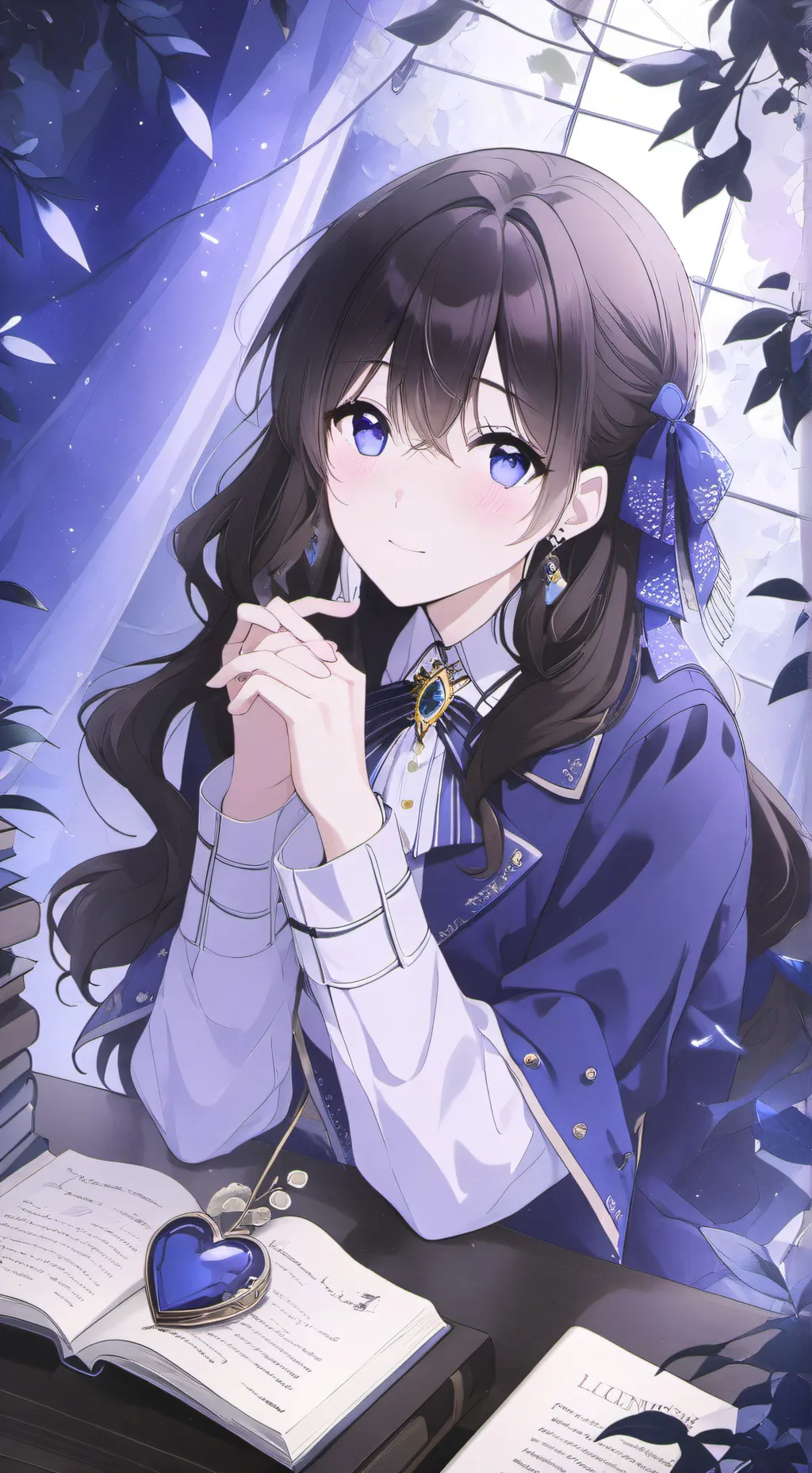 ai character: Lavender background