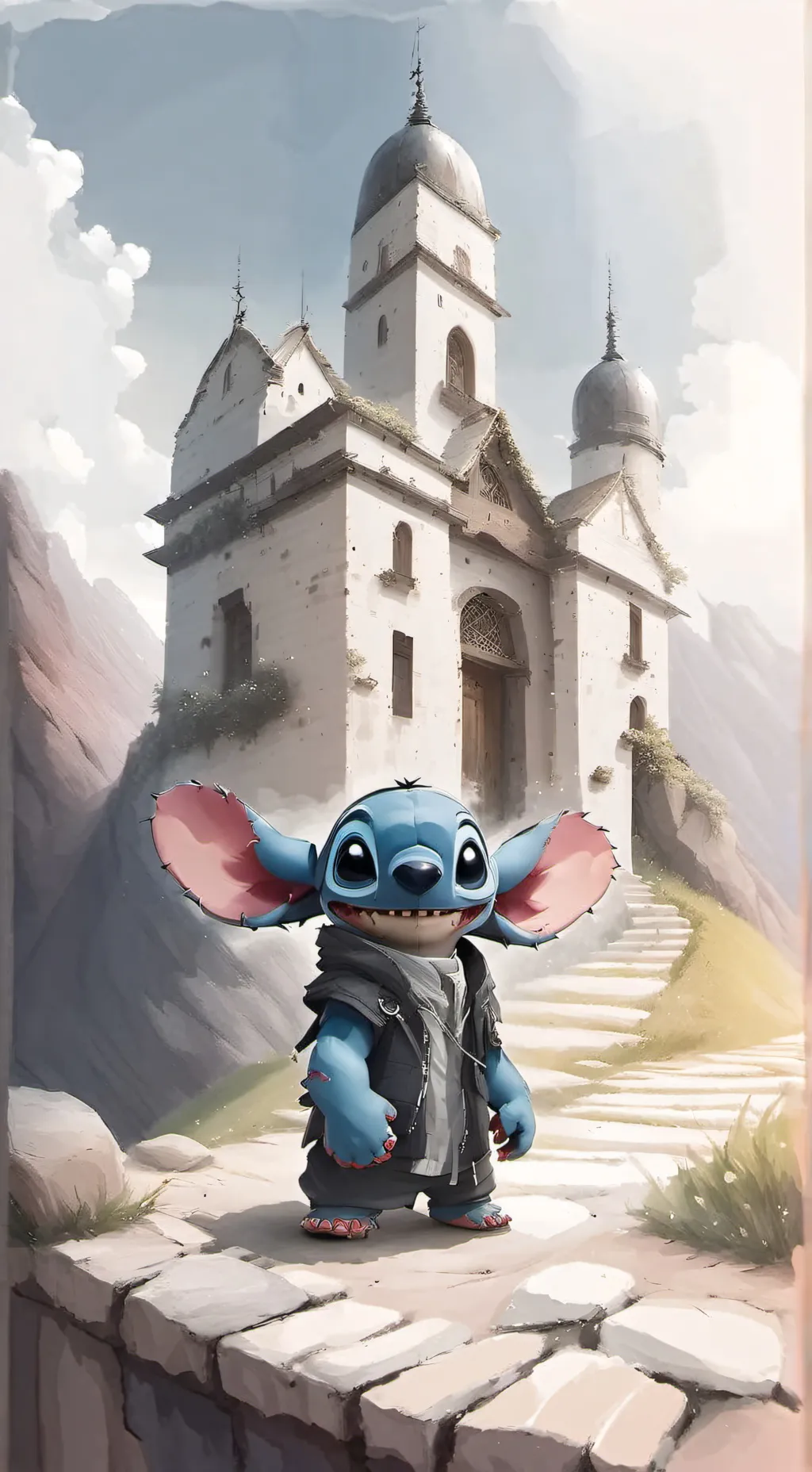 ai character: stitch background