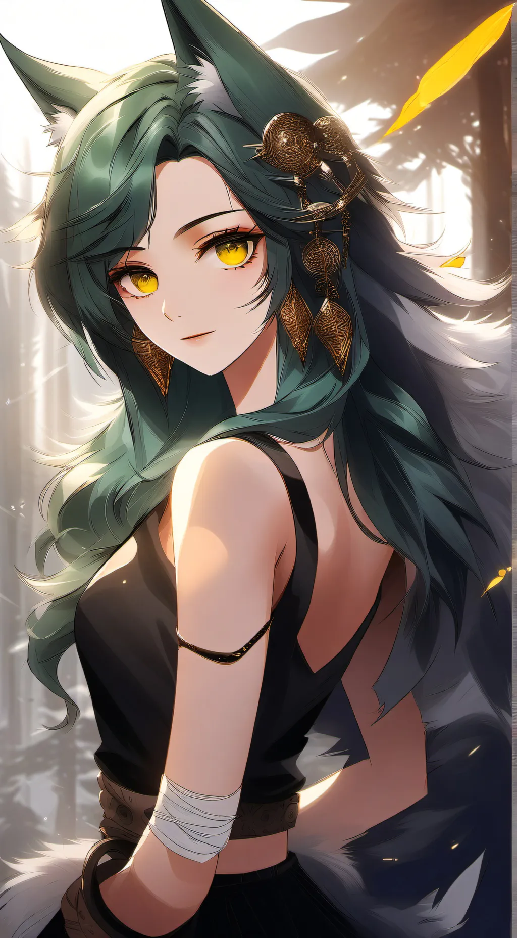 ai character: Marti 🐺❤️ background