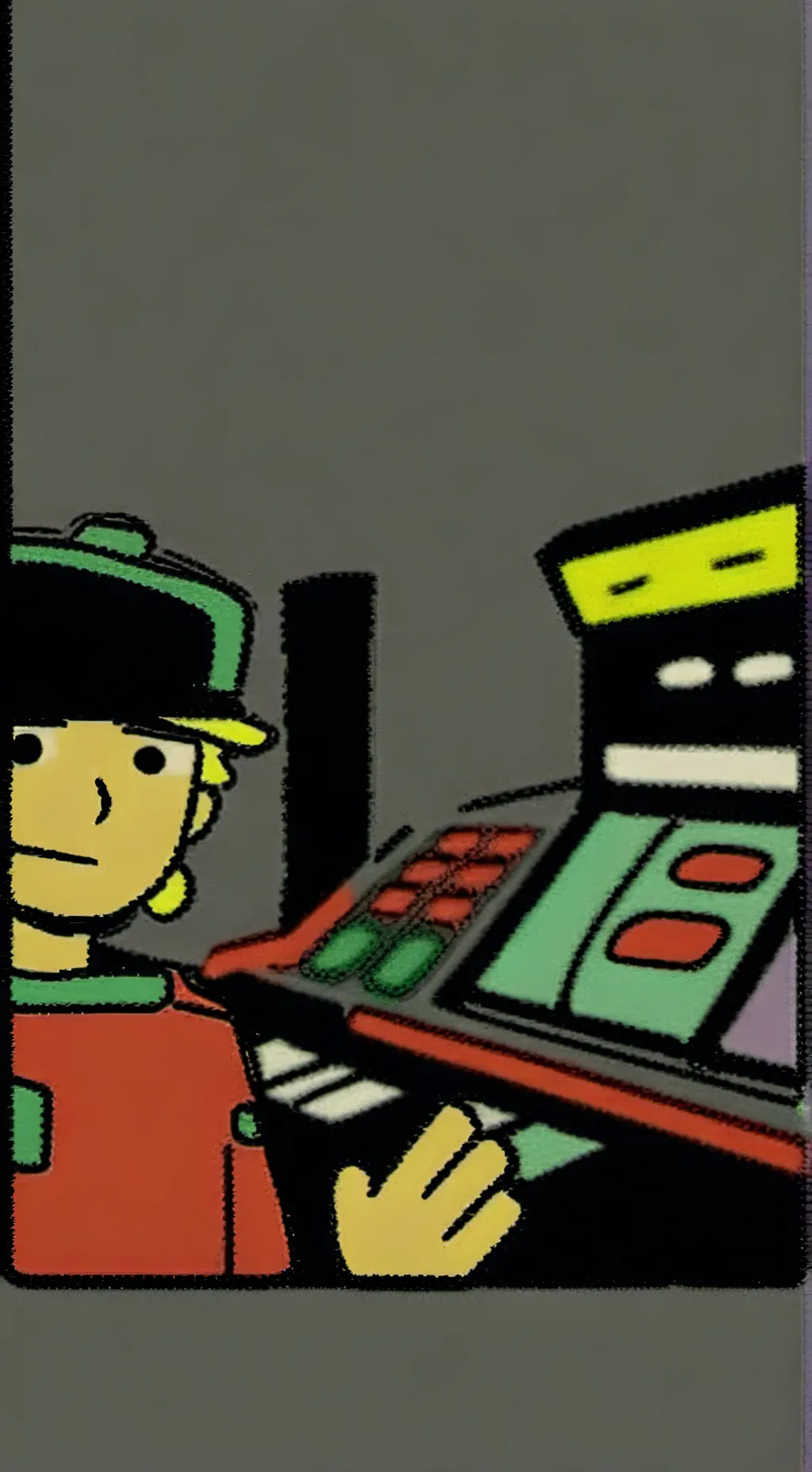 ai character: Cashier!  background