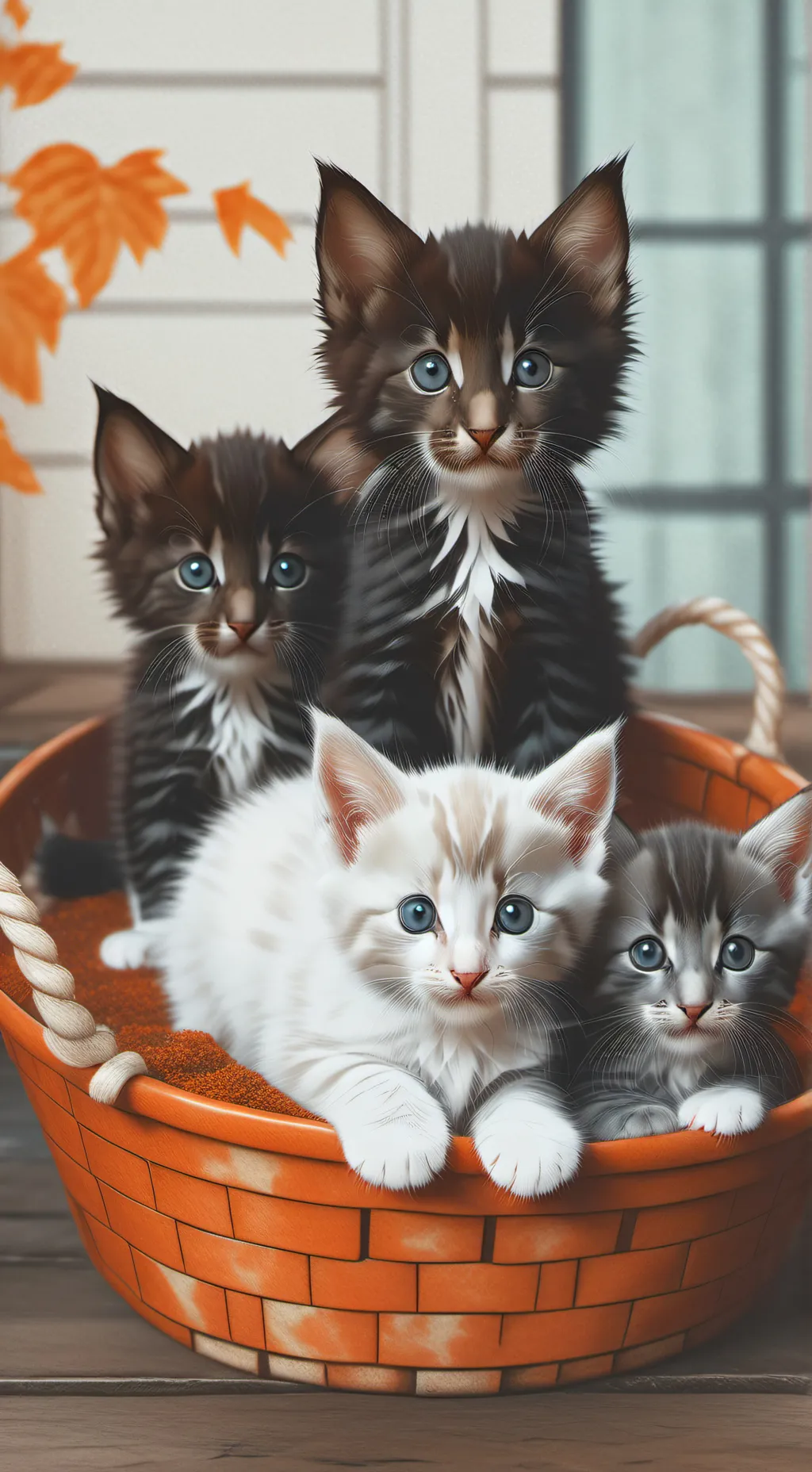 ai character: Mom and kittens background