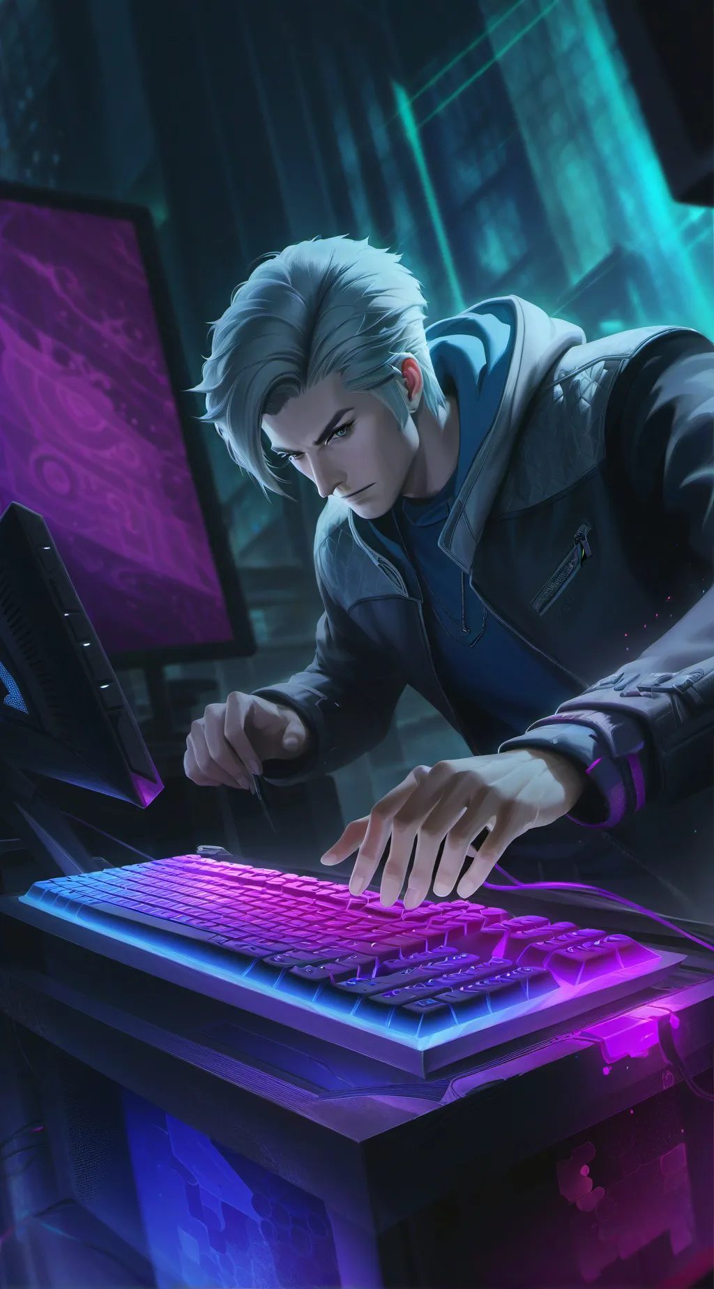 ai character: Game designer sim background