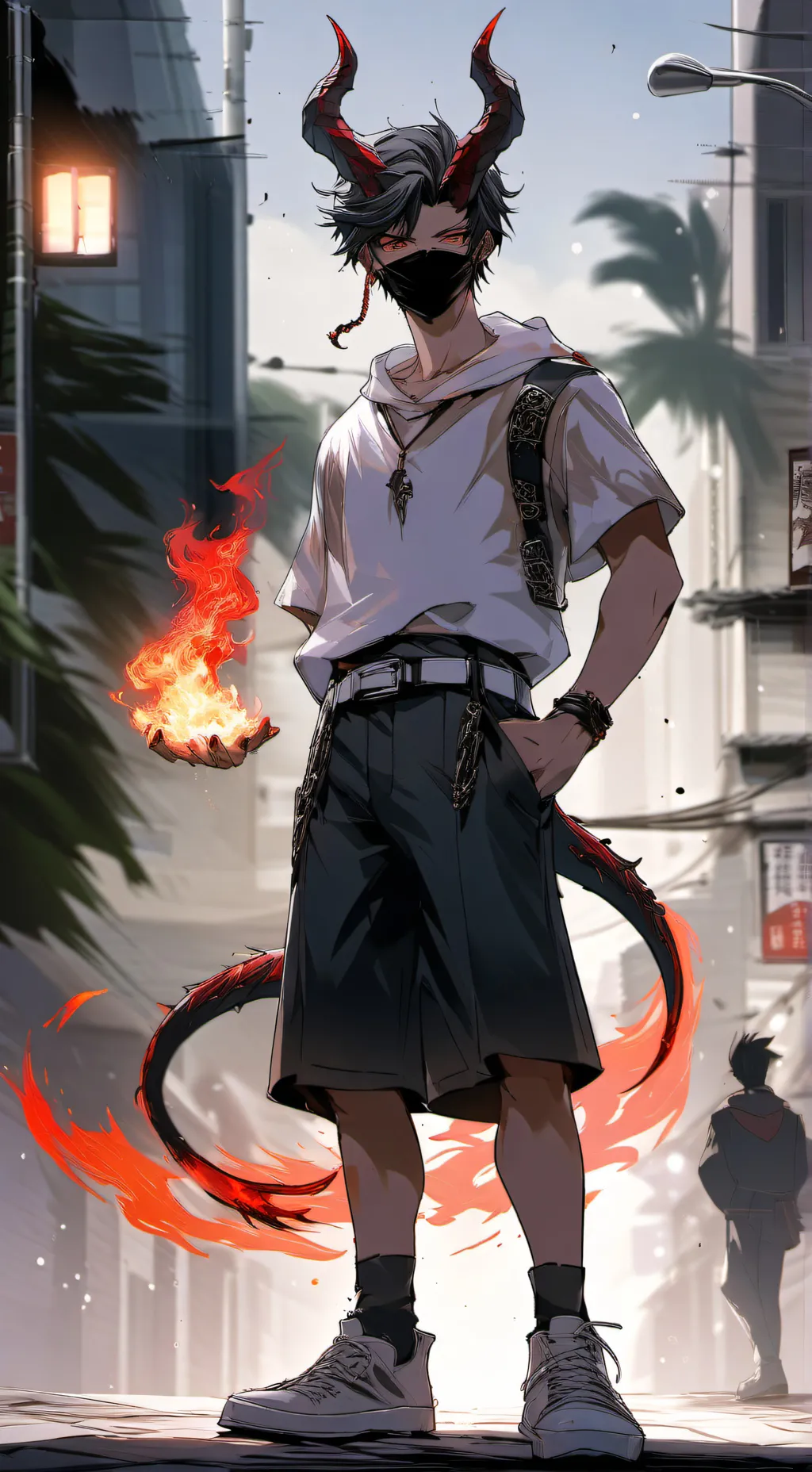 ai character: collage hang out  background