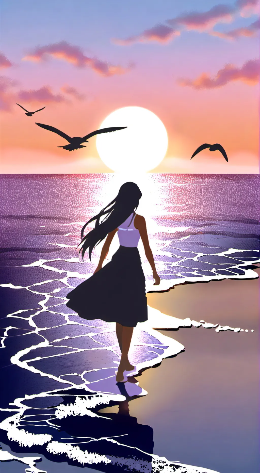 ai character: girl  background