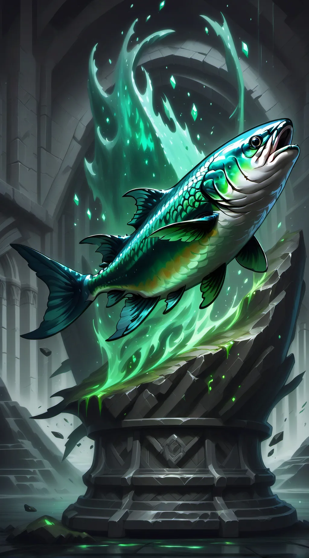 ai character: choho salmon background