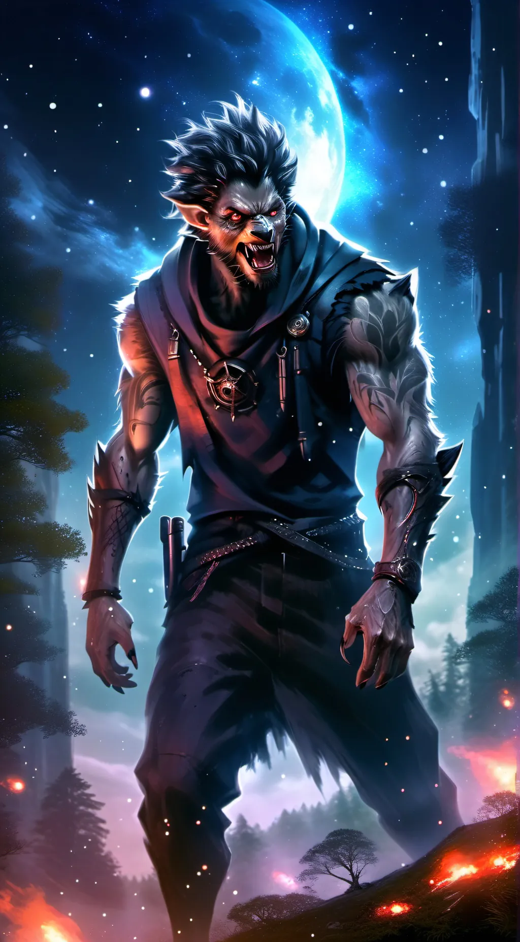 ai character: Hogwarts Werewolf background
