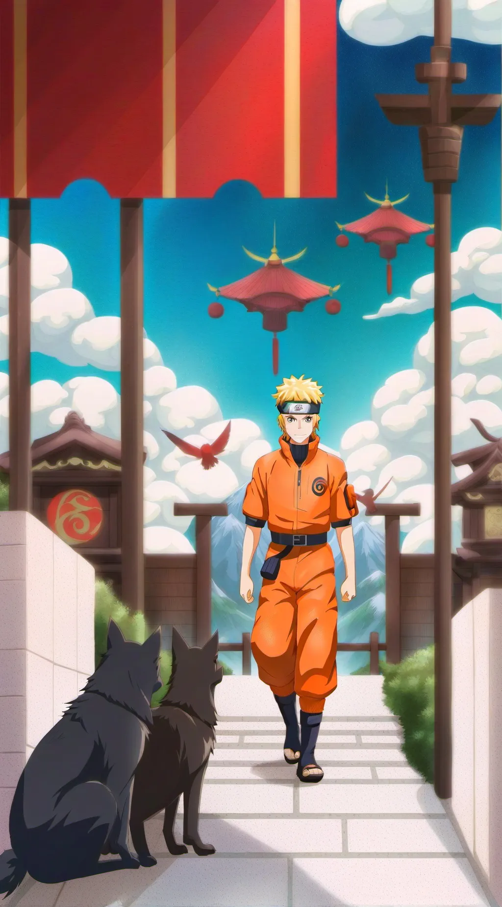 ai character: Naruto  background