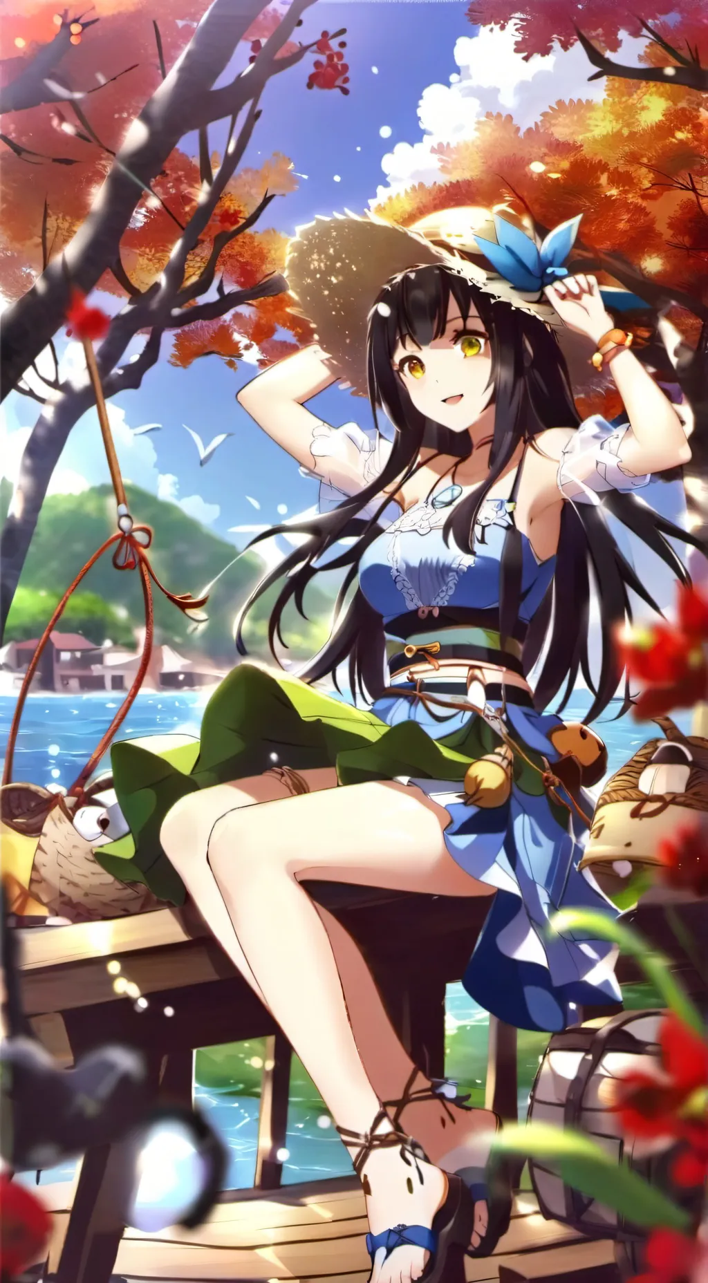 ai character: kny summer  background
