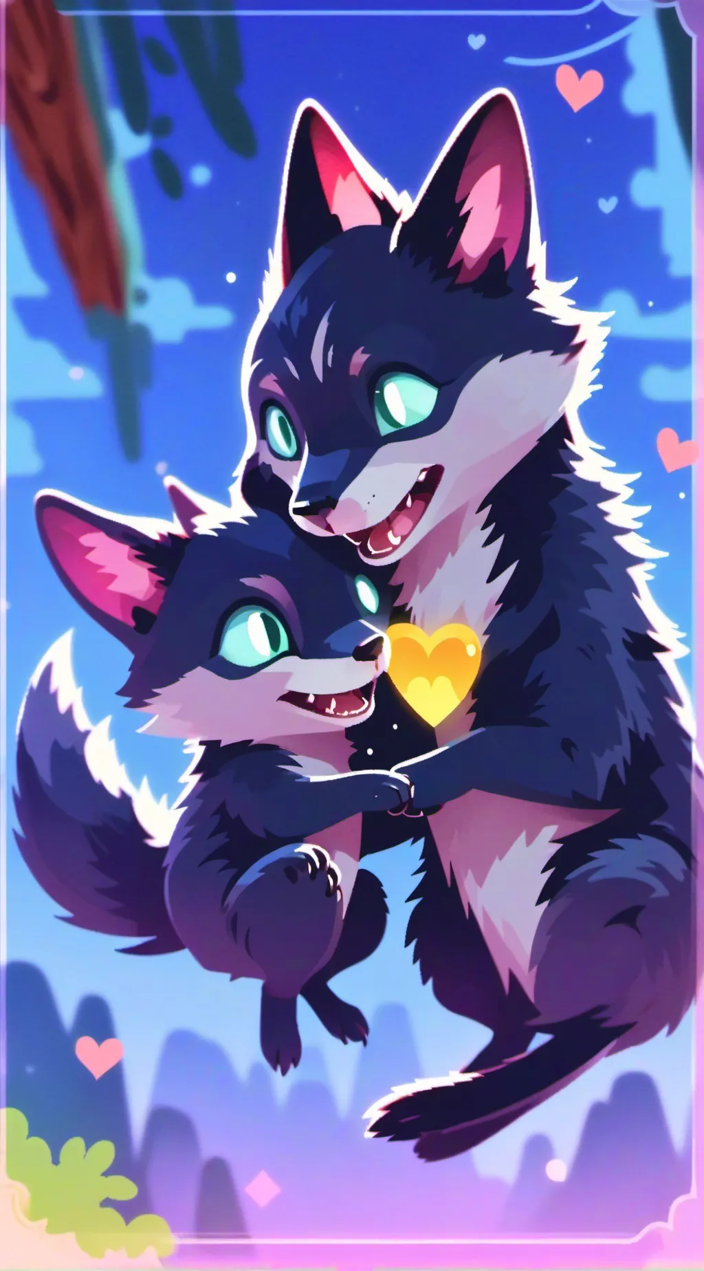 ai character: SC vs NC love you background