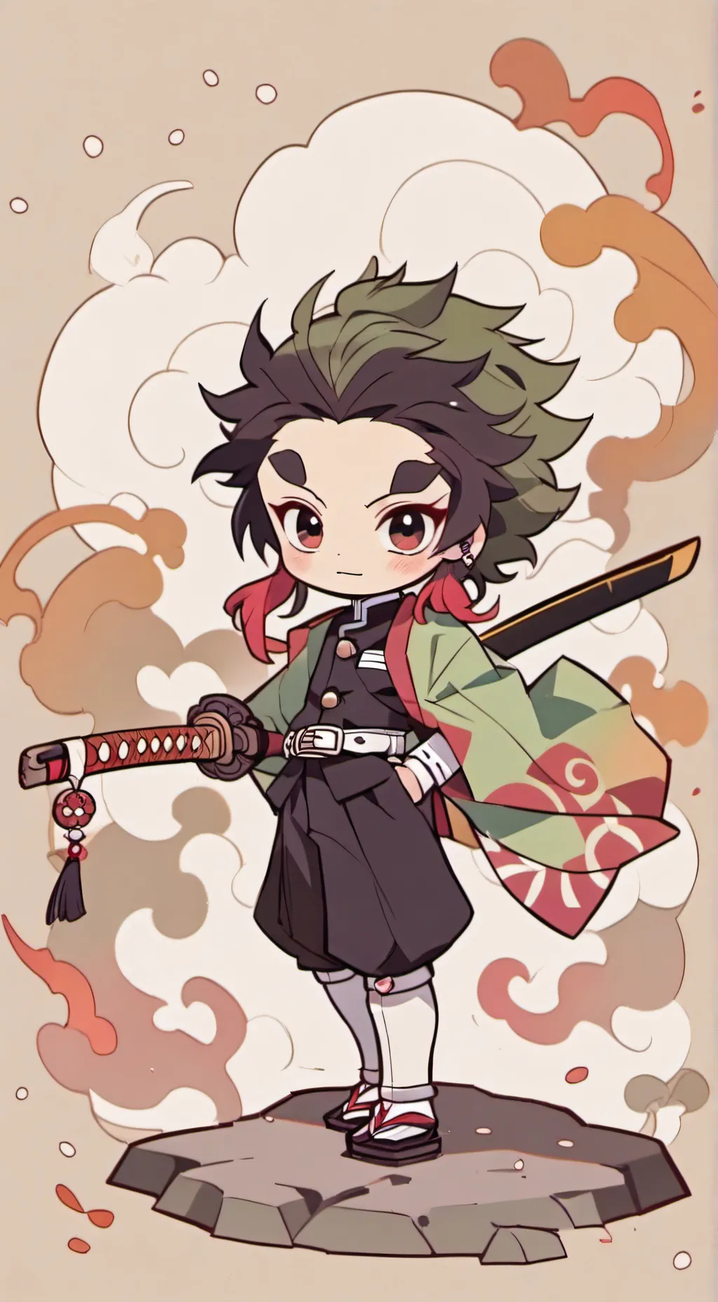 ai character: Kny beach day background