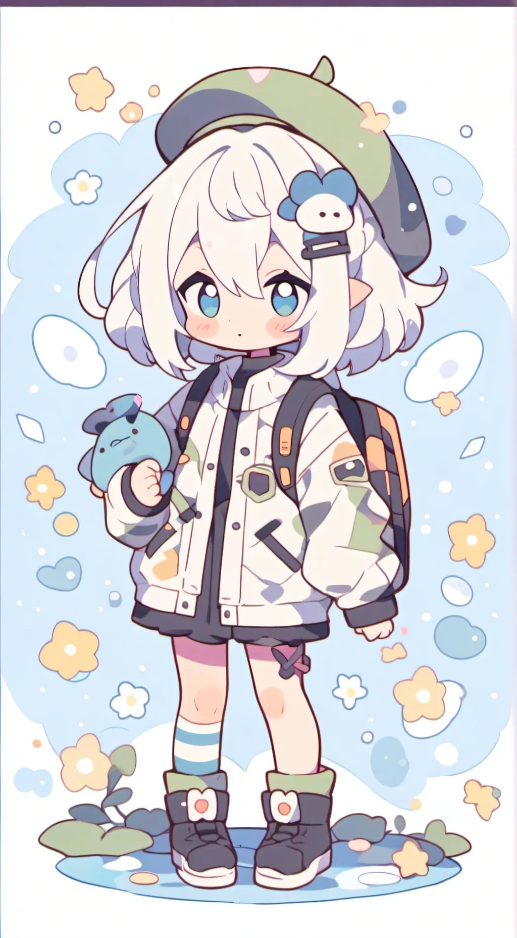 ai character: Dw in supermarket background