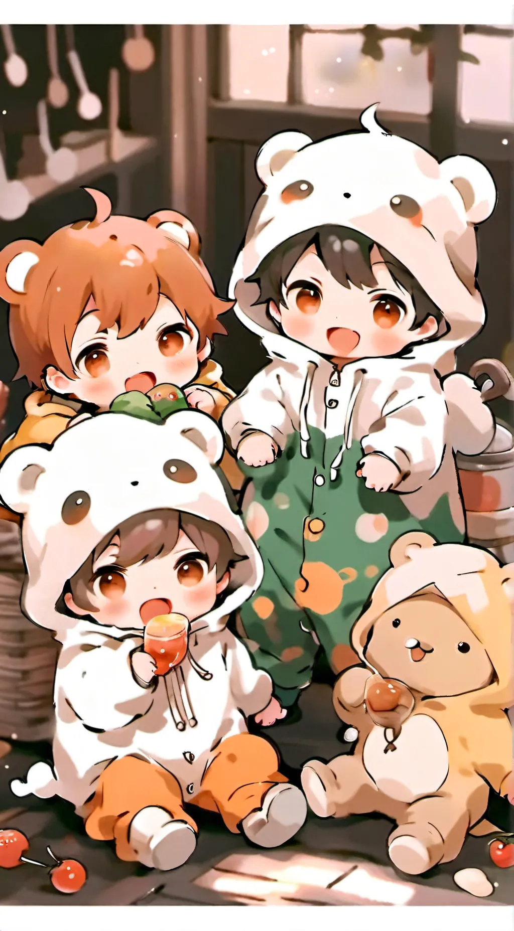 ai character: cute baby twins background