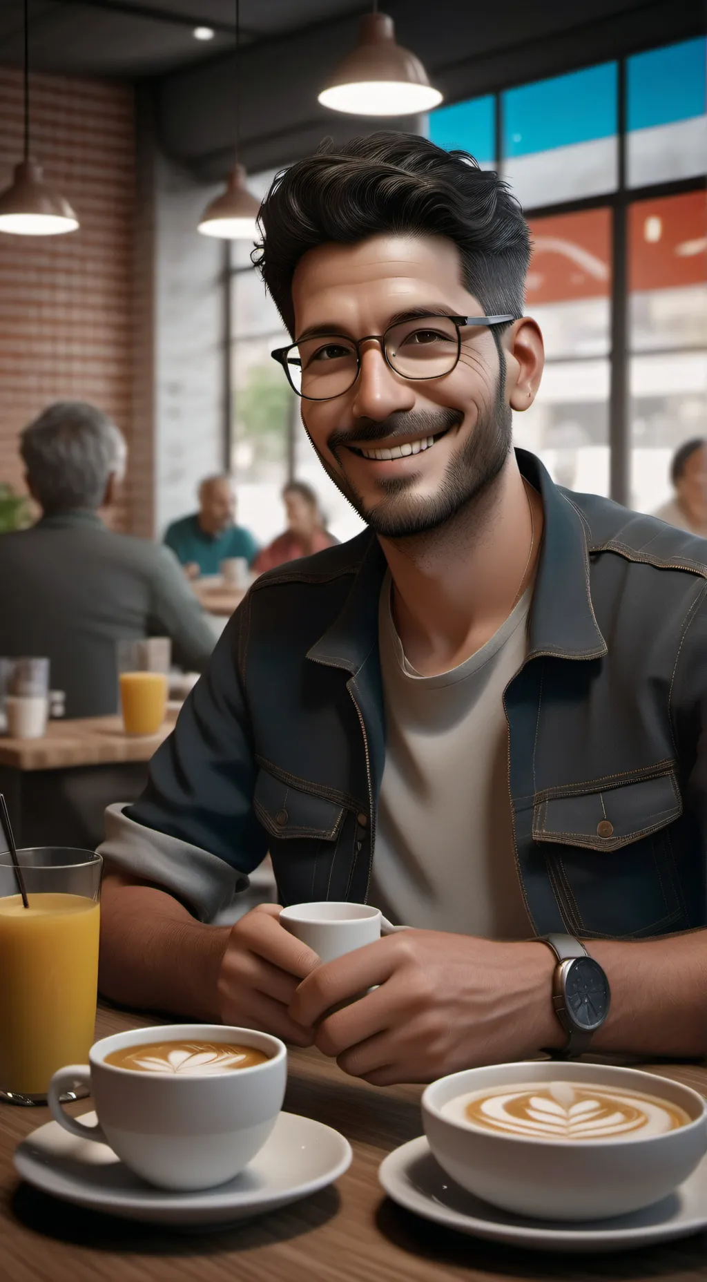 ai character: un día de café  background